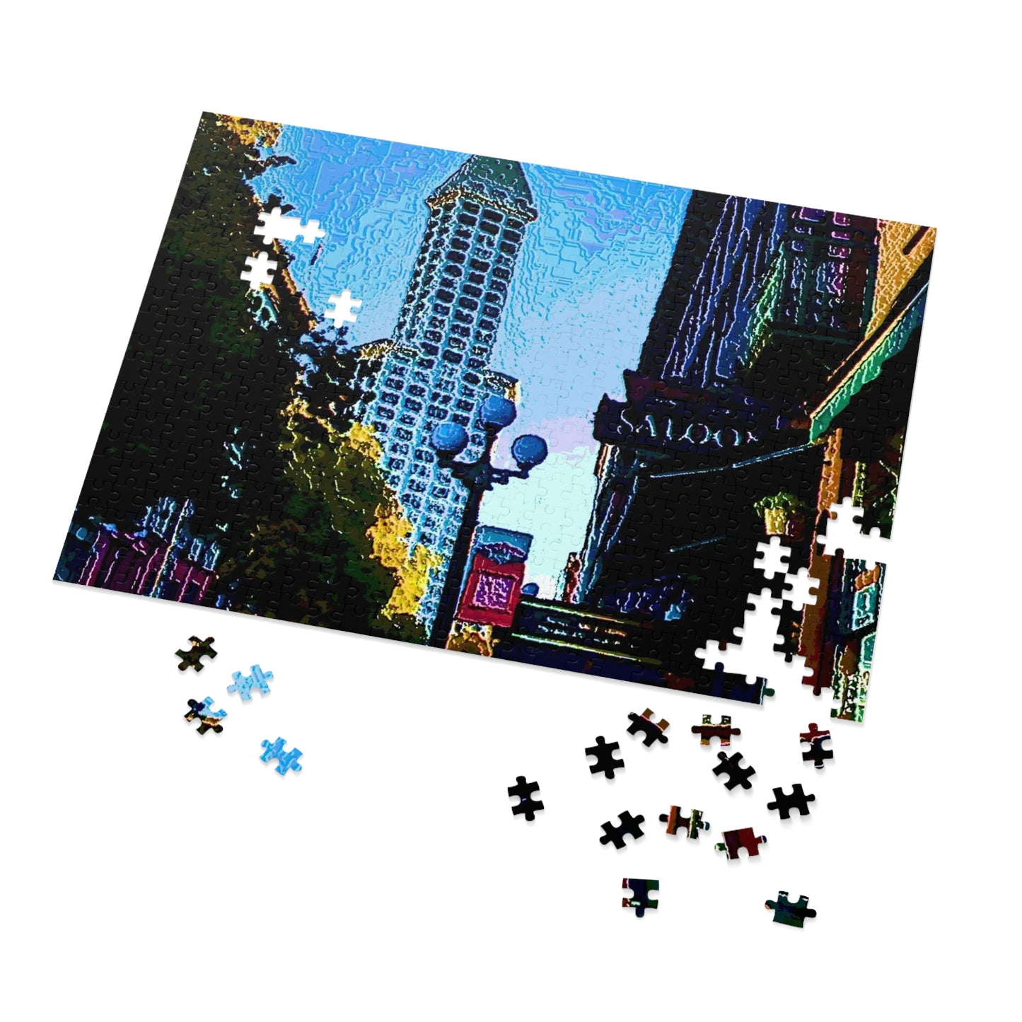 Jigsaw Puzzle (30, 110, 252, 500,1000-Piece) ...  Pioneer Square & Smith Tower ... 'That World Famous View' ... Colleague Supplied Photo ... Original Works ...