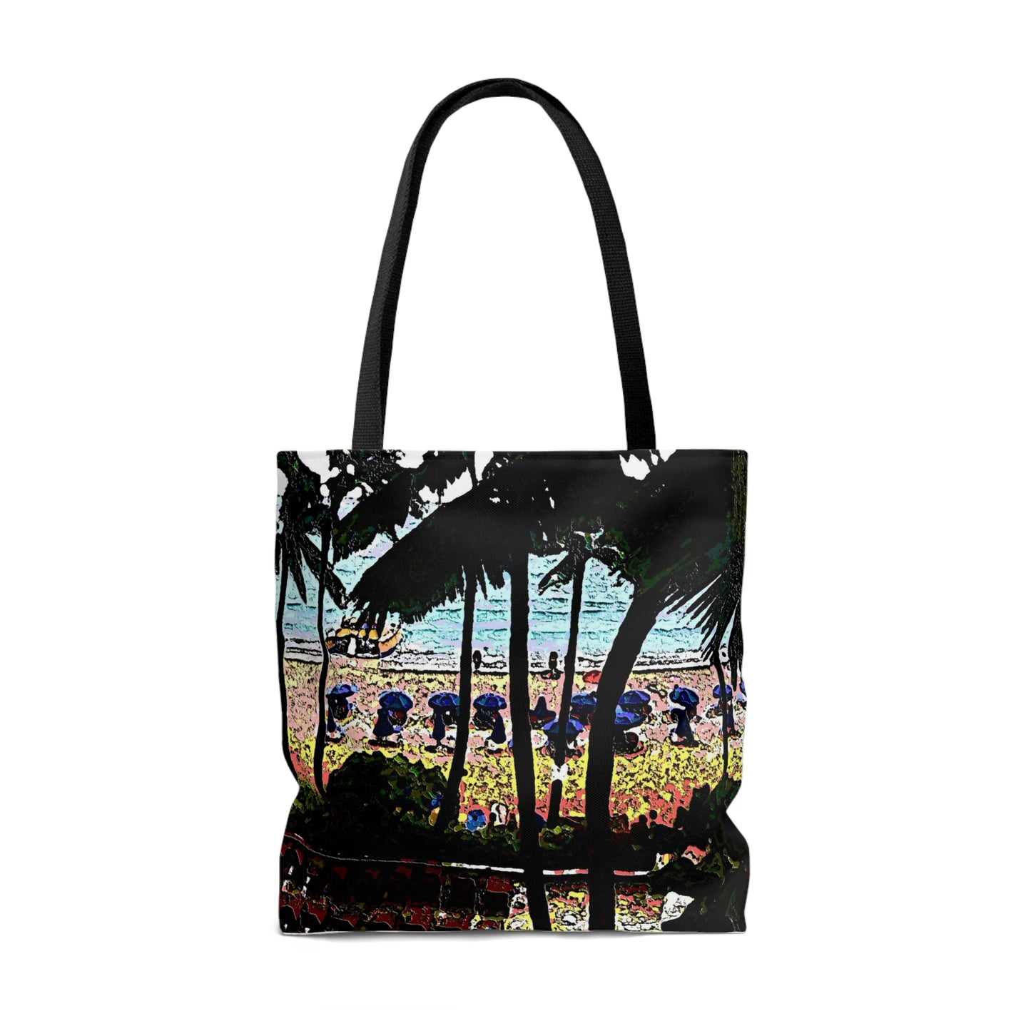 AOP Tote Bag ... "A Beautiful Beach Amongst The Palms" ... The Outrigger Waikiki, Honolulu, Oahu ... Original Works ...