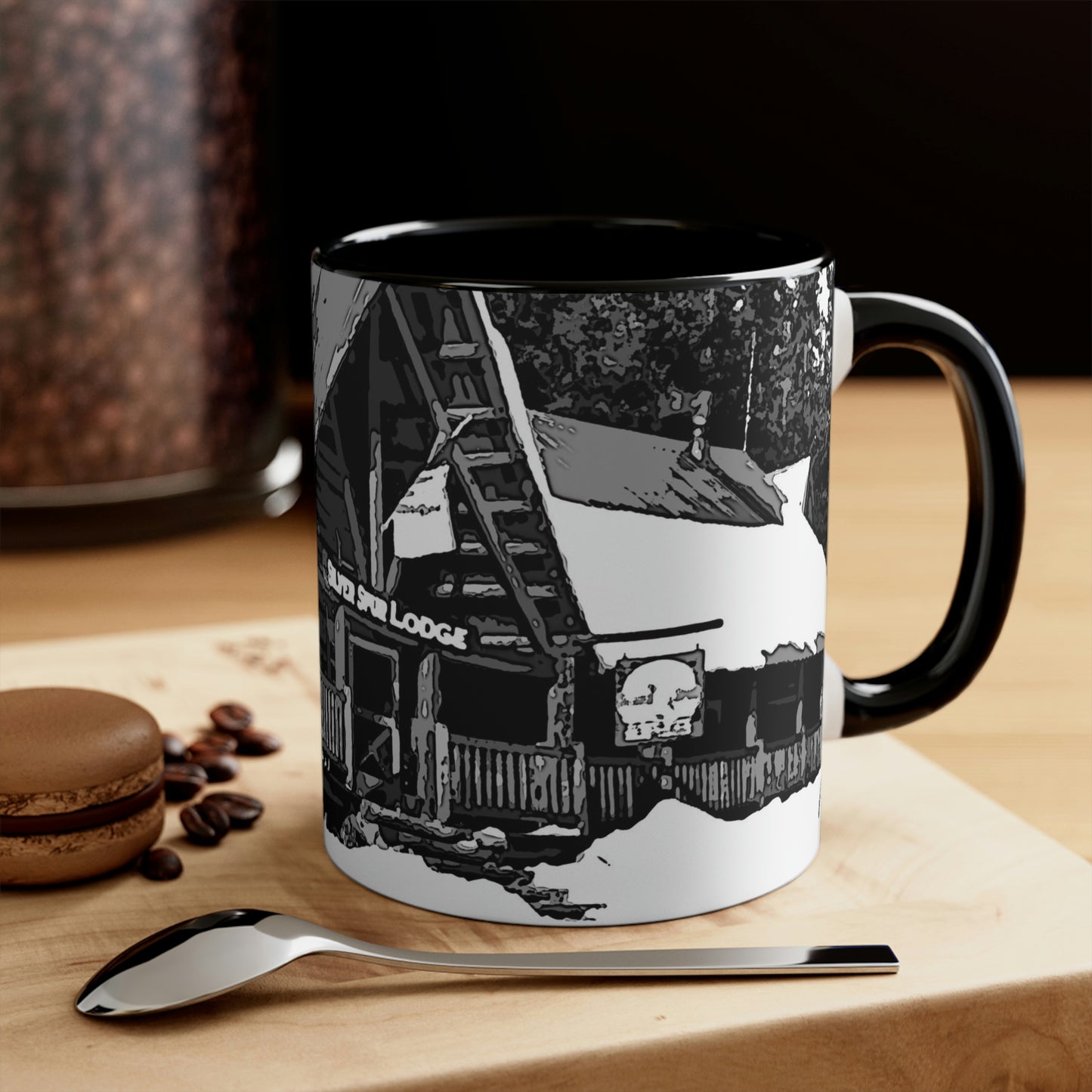 Accent Coffee Mug, 11oz ... A Beautiful Lodge & Back-Country Outfitter In A Mountain Town ... 'Dixie, Idaho, November 2022' ... Original Works ...