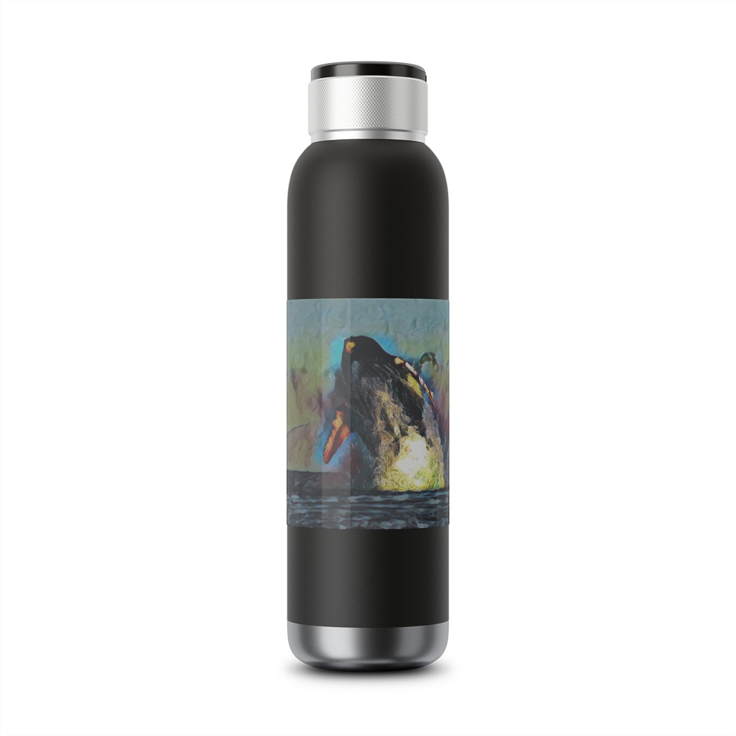 Soundwave Copper Vacuum Audio Bottle 22oz ... An Extraordinary Humpback Breach ... 'With Explosive Energy' ... Family Archives (KPH) ... Circa: 21st Century. Maui, HI ... Original Works ...