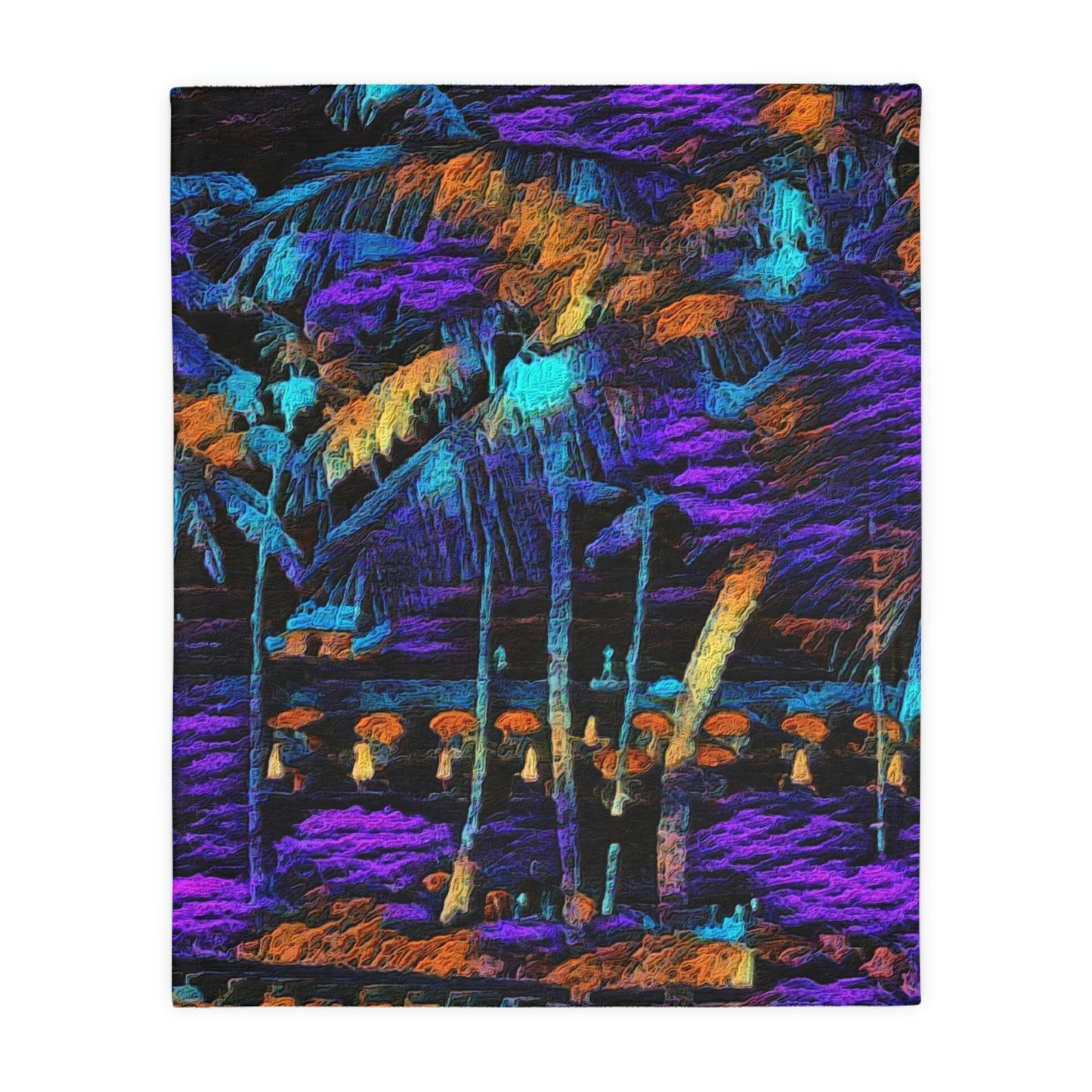Velveteen Minky Blanket (Two-sided print) ... "The Royal Hawai'ian: Waikiki Beach_Beach" ... Honolulu, HI ... October 2014 (Halloween) ... Original Works ...