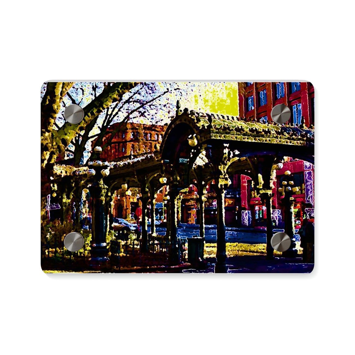 Acrylic Wall Art Panels ... A Very Fine Place To Meet ... To Catch The Bus ... 'To Find A Friend' .. Just-To-Hangout ... Dr FJHolt Base Photo ... Original Works ...