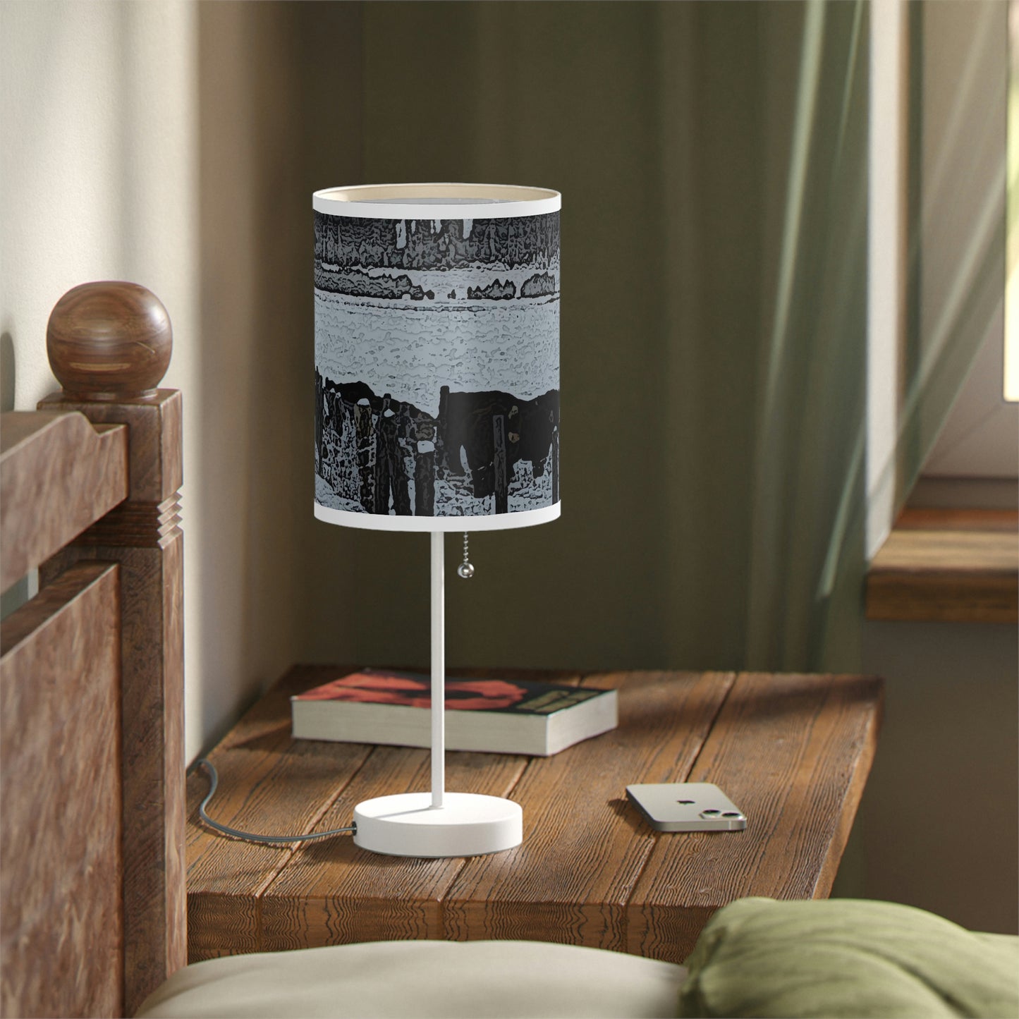 Lamp on a Stand, US|CA plug ... A Quiet Morning ... "Along The Red River & Nature Preserve Plateau" ... Jan23 ... Original Works ...