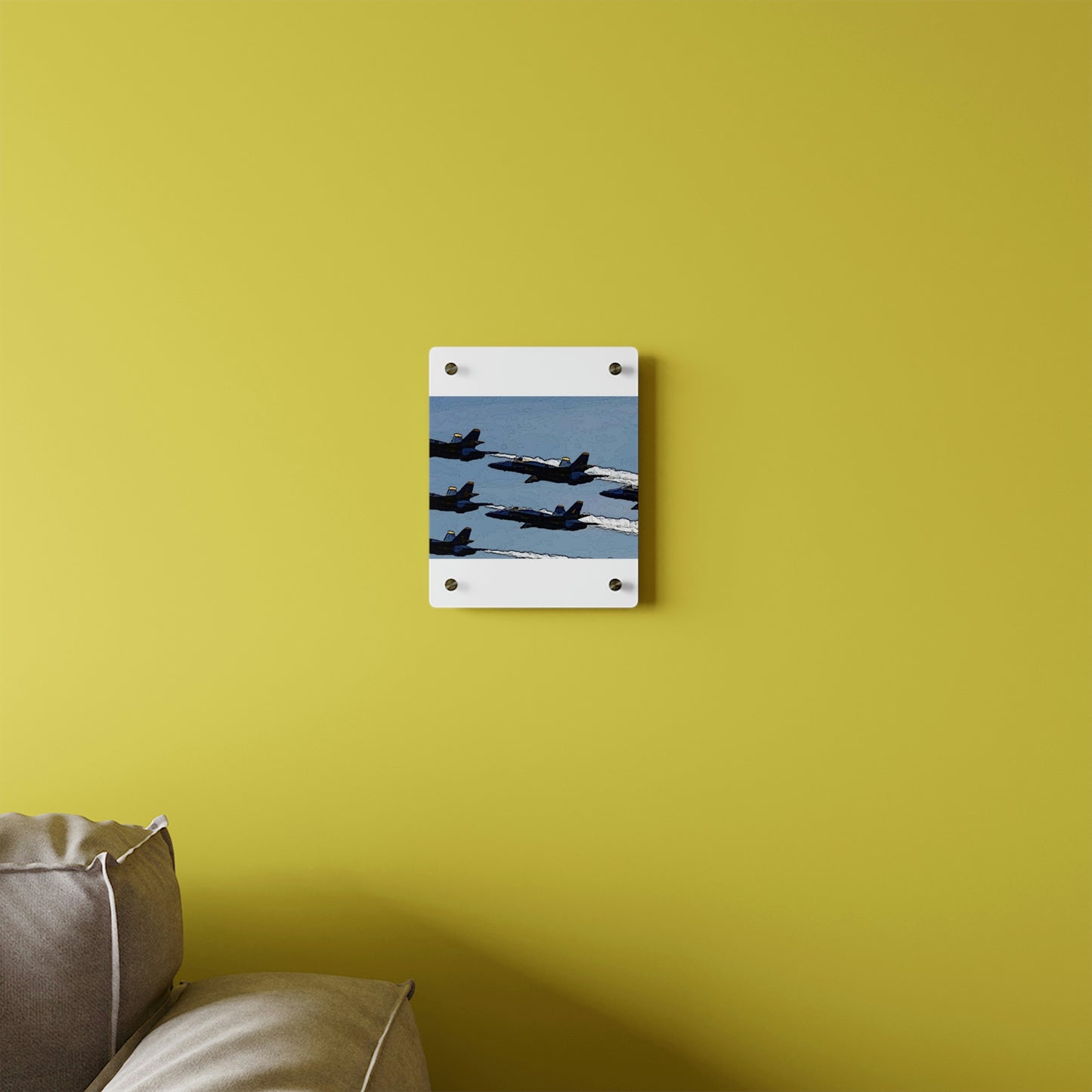 Acrylic Wall Art Panels ... Seattle Seafair ..."Blue Angels Run Over Lake Washington" ... Circa Mid 1980's ... Dr FJ Holt ... Original Works ...