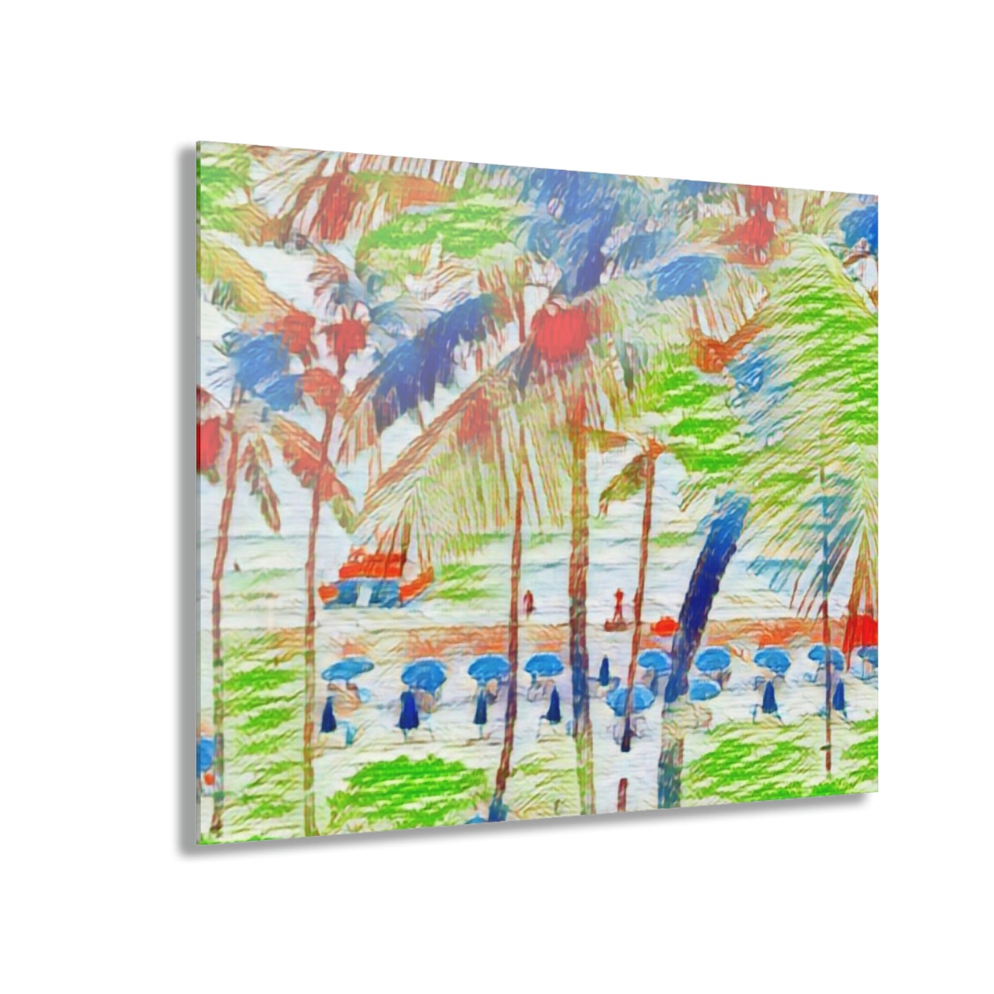 Acrylic Prints (French Cleat Hanging) ... "The Royal Hawai'ian: Waikiki Beach_Beach" ... Honolulu, HI ... Ocotber 2014 (Halloween) ... Original Works ...