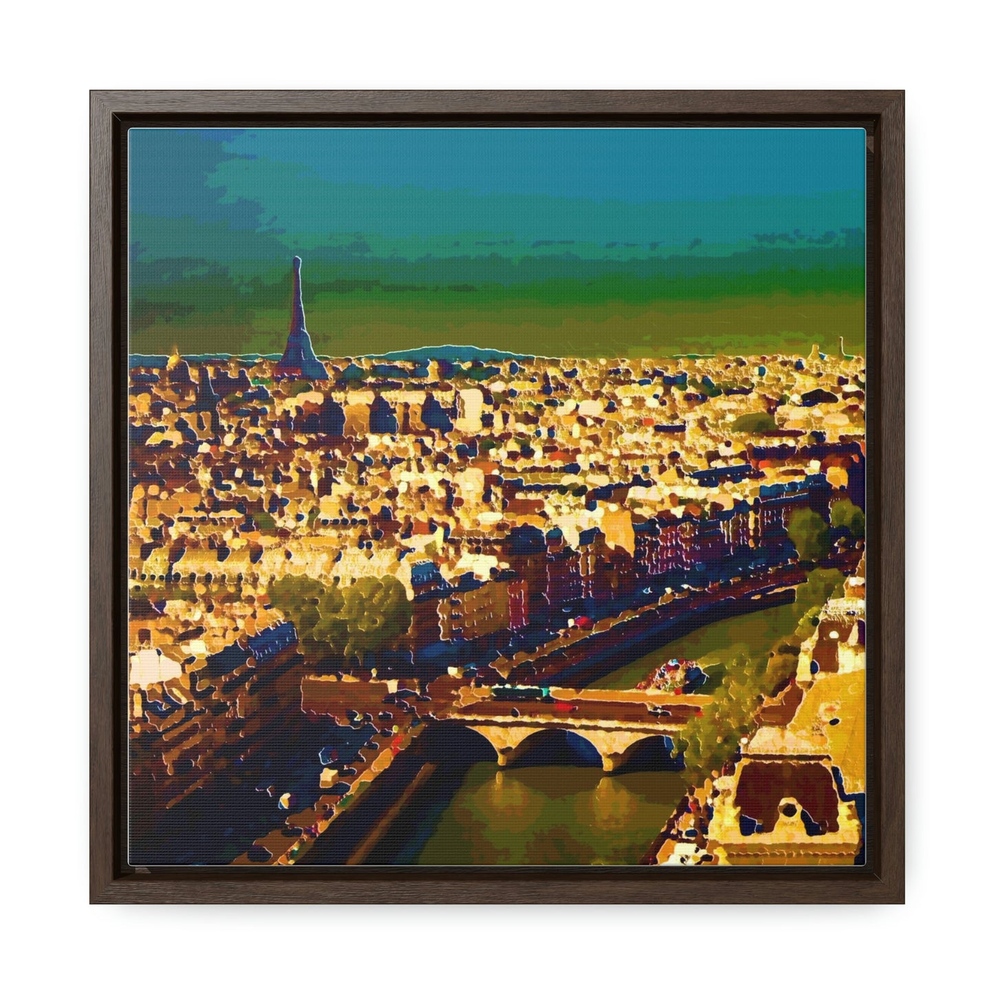 Gallery Canvas Wraps, Square Frame ... Au Paris ... "Along The River Seine" ... Barbara Joan Bonnel-Holt: 1972 ... Original Works ...