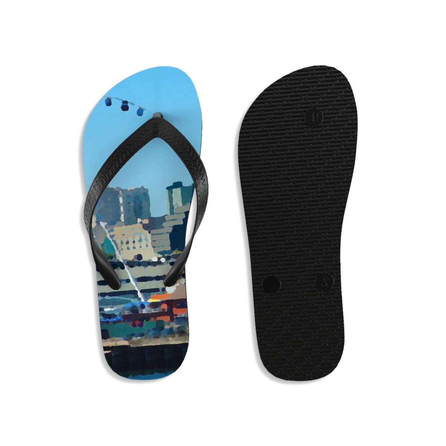 Unisex Flip-Flops ... That Classic Wheel ... 'Seattle's Wheel' ... & Old Classic Waterside Vendors ...  'Family Archives' ... Original Works ...