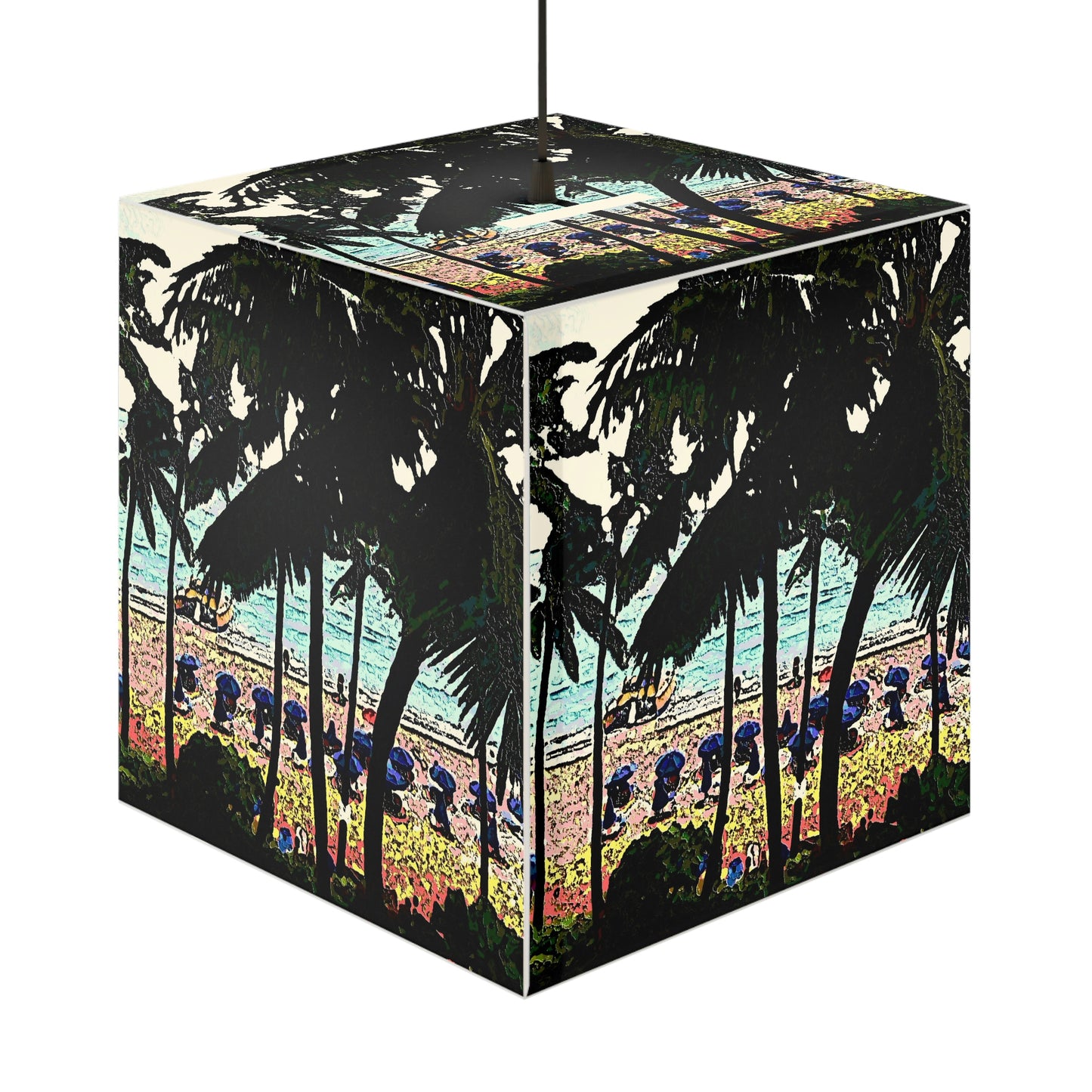 Light Cube Lamp ... "A Beautiful Beach Amongst The Palms" ... The Outrigger Waikiki, Honolulu, Oahu ... Original Works ...