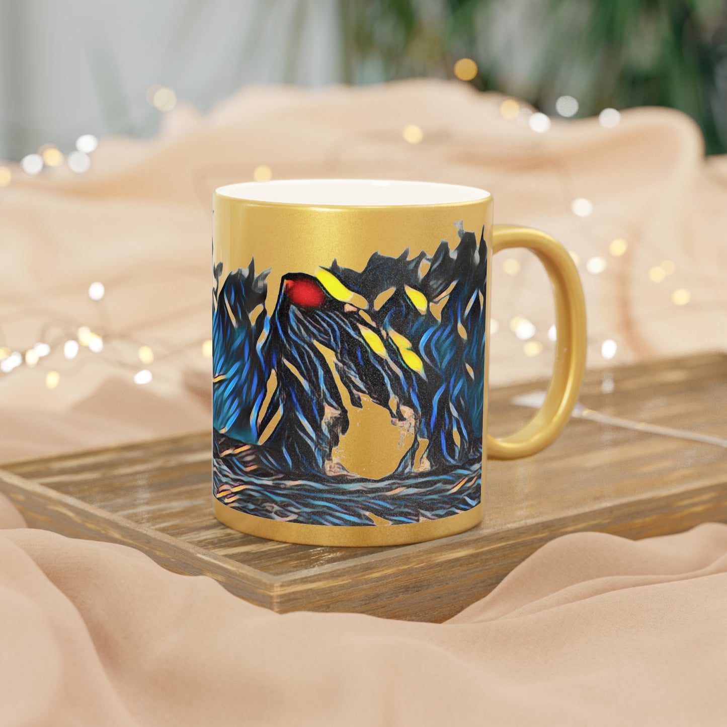 Metallic Mug (Silver\Gold) ... All-That-Color ... "Whale Breach With Style" ... KPH Photo ... Maui Humpback ... 21st Century ... Original Works ...