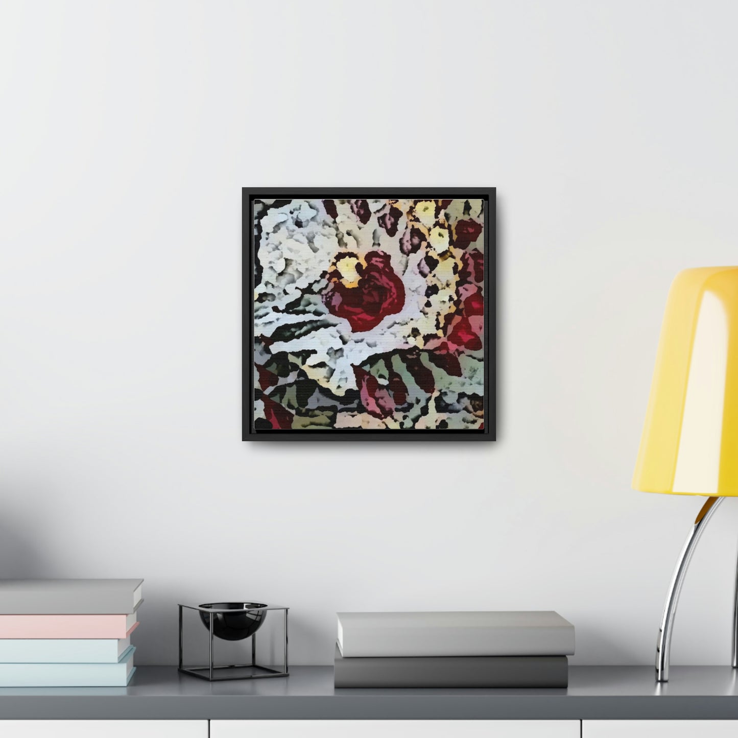 Gallery Canvas Wraps, Square Frame ... "A Friendly Flower" ... Pointsettia 'Pointing' ... Original Works ... (Supplied Photograph) ...