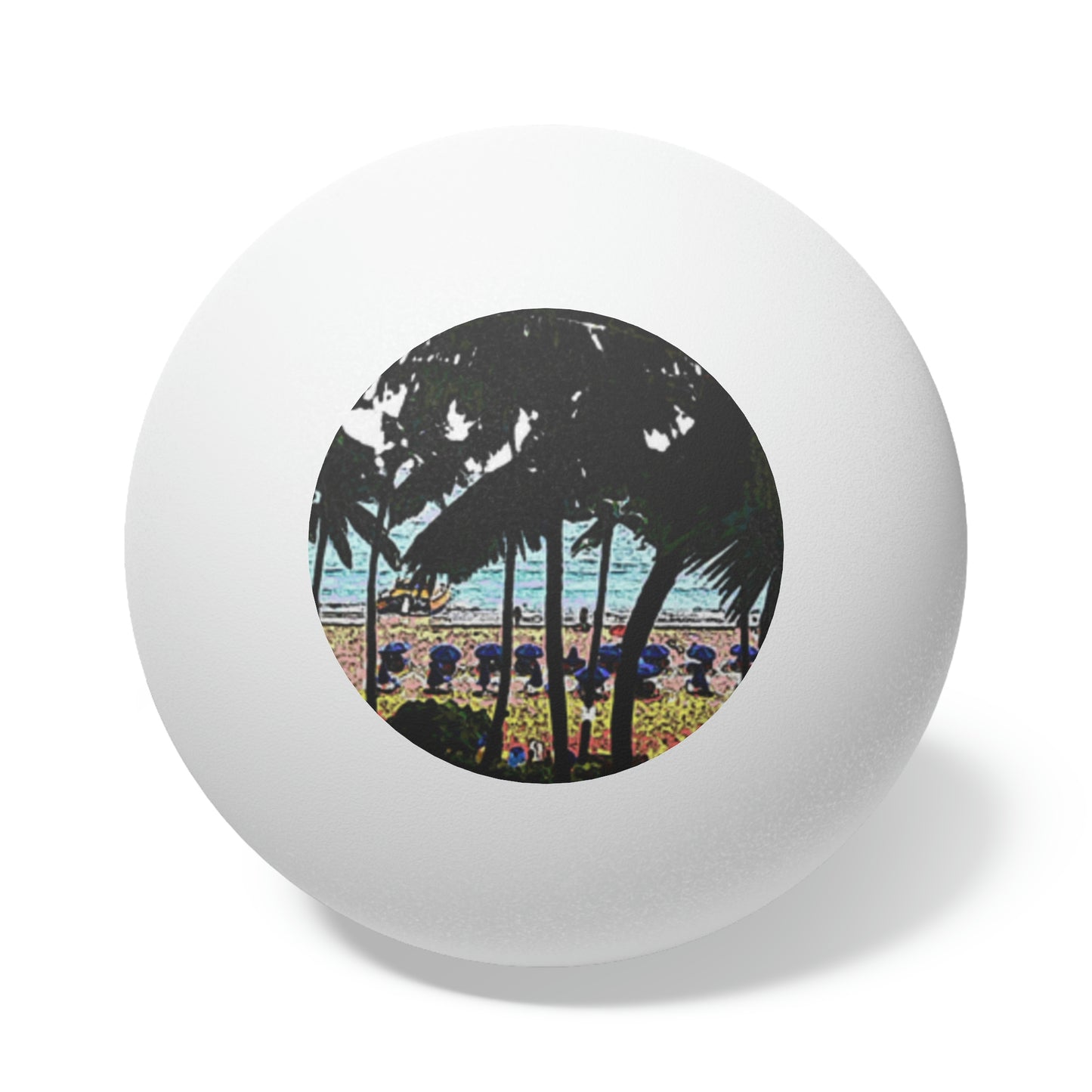 Ping Pong Balls, 6 pcs ... "A Beautiful Beach Amongst The Palms" ... The Outrigger Waikiki, Honolulu, Oahu ... Original Works ...