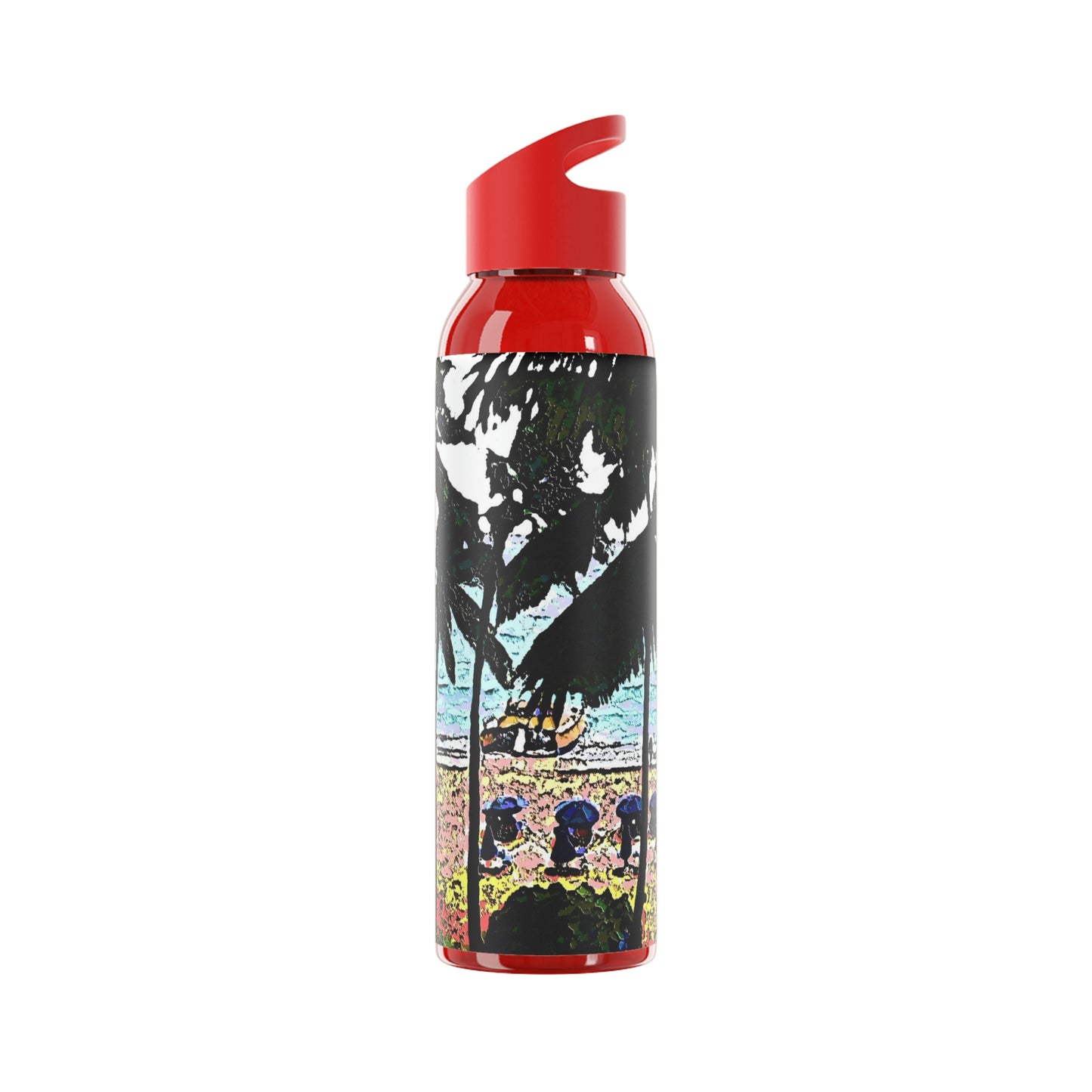 Sky Water Bottle ... "A Beautiful Beach Amongst The Palms" ... The Outrigger Waikiki, Honolulu, Oahu ... Original Works ...