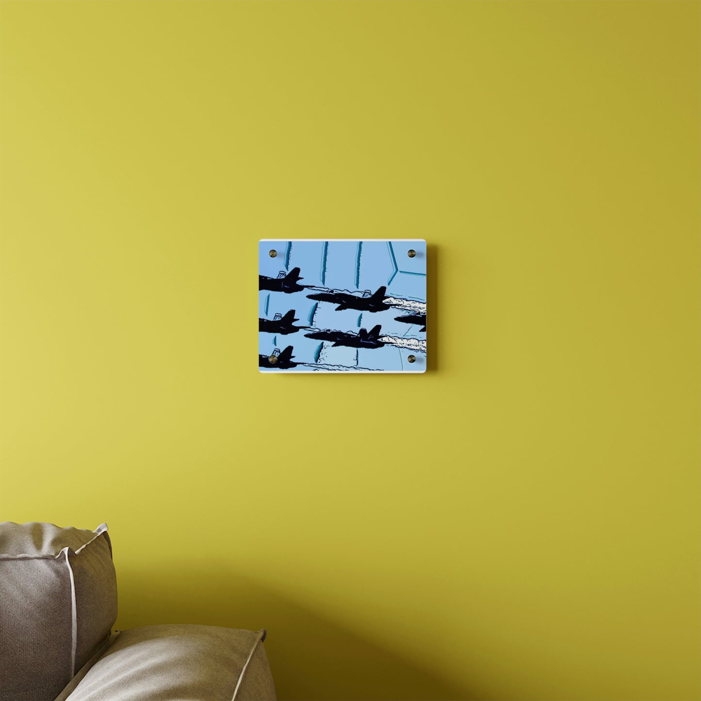 Acrylic Wall Art Panels ... Seattle Seafair ..."Blue Angels Run Over Lake Washington" ... Circa Mid 1980's ... Dr FJ Holt ... Original Works ...