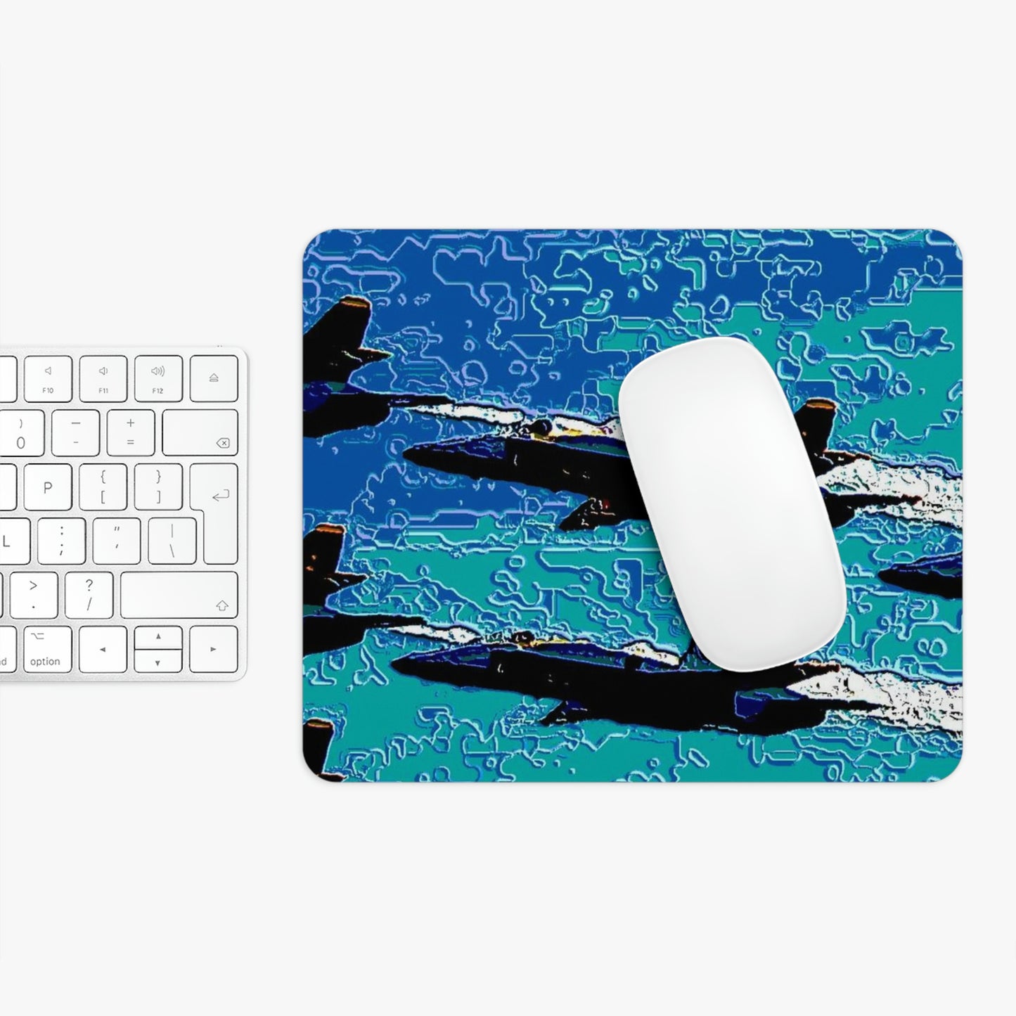 Mouse Pad  ... Seattle Seafair ..."Blue Angels Run Over Lake Washington" ... Circa Mid 1980's ... Dr FJ Holt ... Original Works ...