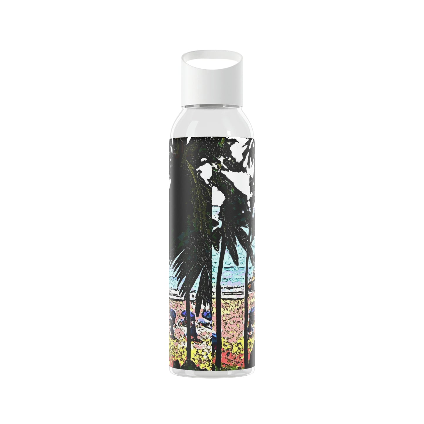 Sky Water Bottle ... "A Beautiful Beach Amongst The Palms" ... The Outrigger Waikiki, Honolulu, Oahu ... Original Works ...