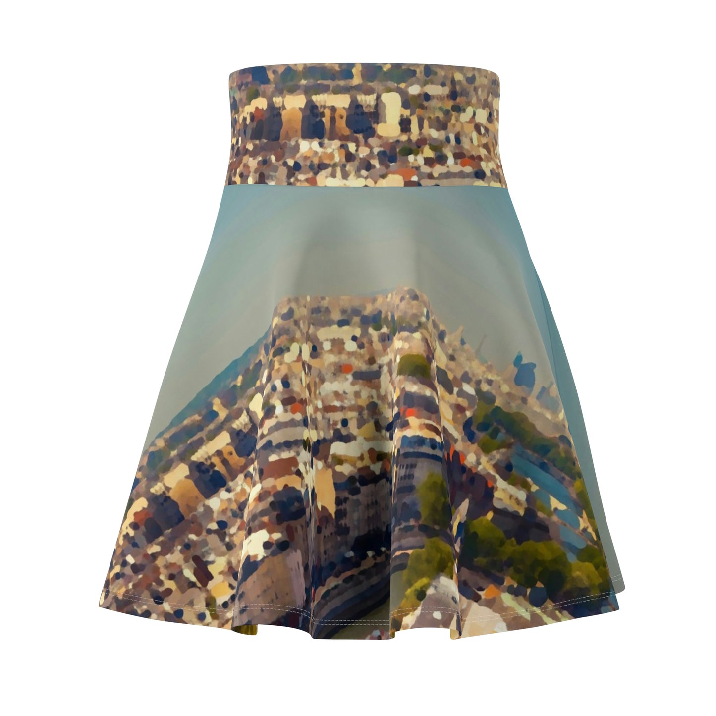 Women's Skater Skirt ... Au Paris ... "Along The River Seine" ... Barbara Joan Bonnell-Holt: 1972 ... Original Works ...