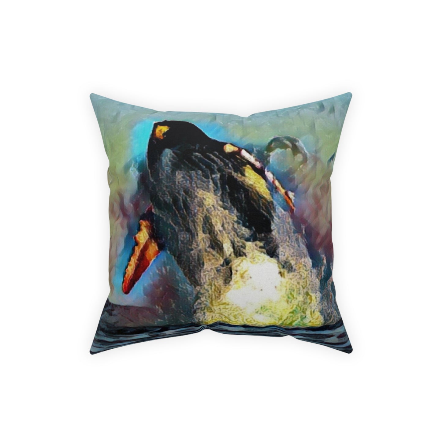 Broadcloth Pillow ... An Extraordinary Humpback Breach ... 'With Explosive Energy' ... Family Archives (KPH) ... Circa: 21st Century. Maui, HI ... Original Works ...