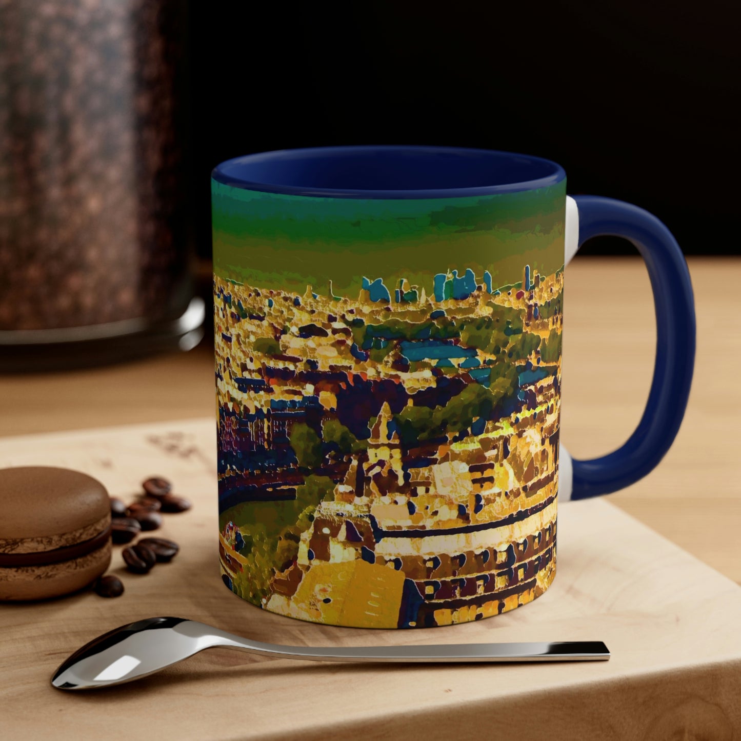 Accent Coffee Mug, 11oz ... Au Paris ... "Along The River Seine" ... Barbara Joan Bonnel-Holt: 1972 ... Original Works ...
