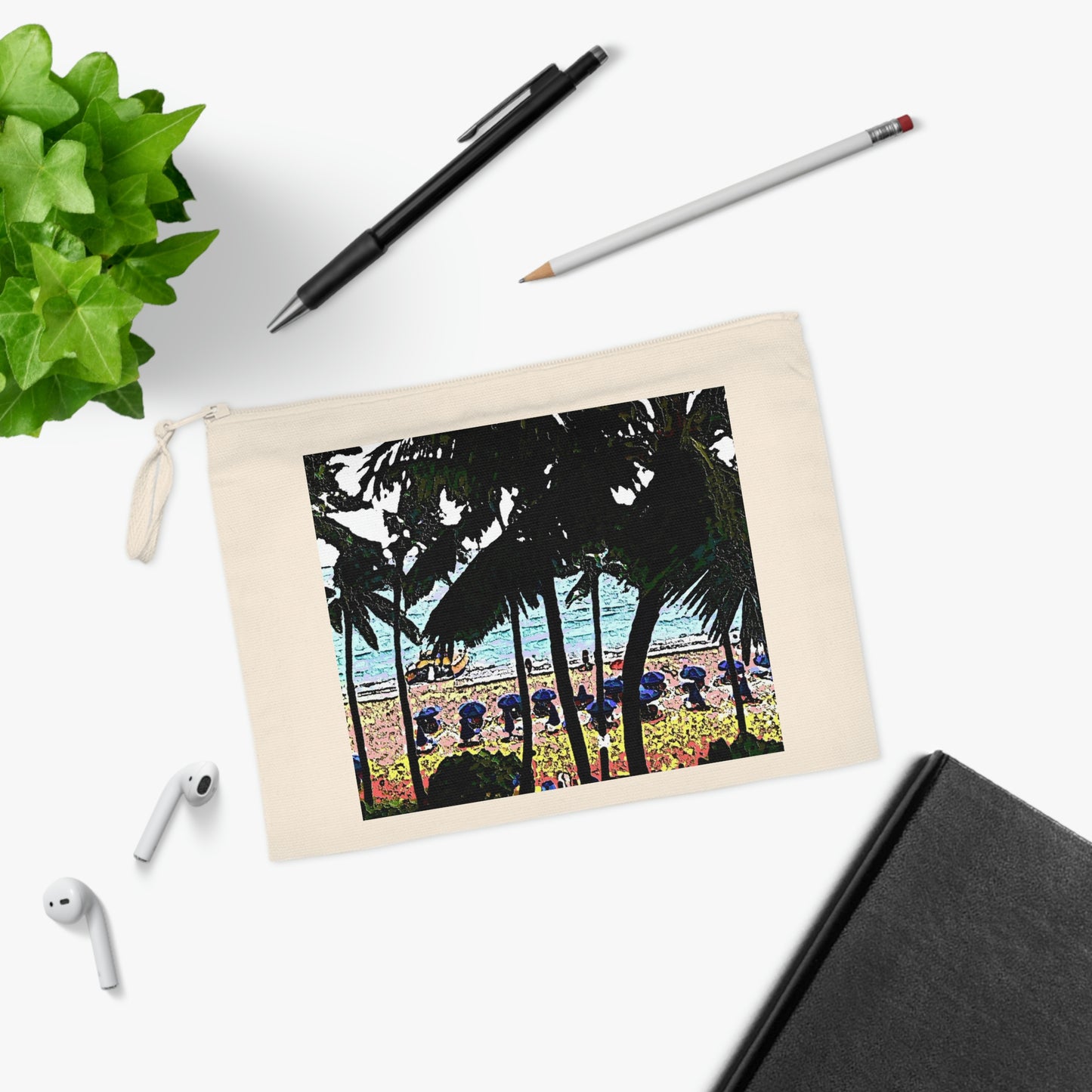 Pencil Case ... "A Beautiful Beach Amongst The Palms" ... The Outrigger Waikiki, Honolulu, Oahu ... Original Works ...