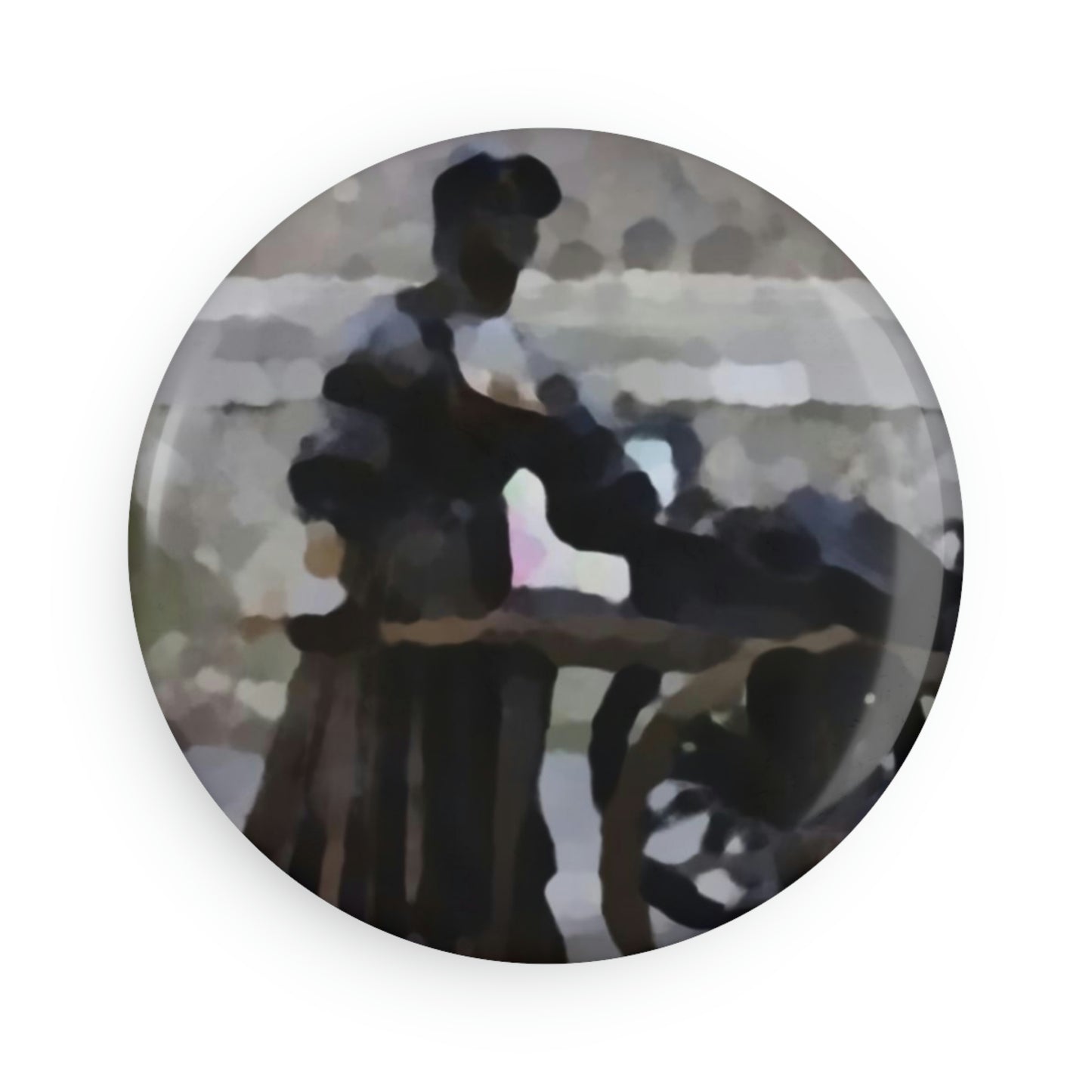 Button Magnet, Round (1 & 10 pcs) ... Dublin's "Molly Malone Along Grafton Street" ... Cryin' Cockels & Muscles Alive-Alive-Oh ... Circa 2003 ... Original Works ...