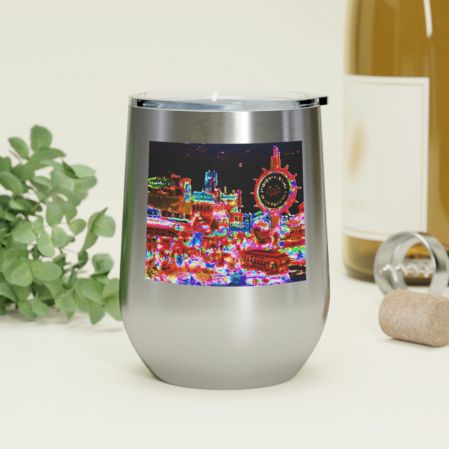 12oz Insulated Wine Tumbler ... "No.9 Fishermen's Grotto - Fishermen's Wharf, SF, California" ... Family Archives: 1970's ... Original Works ...