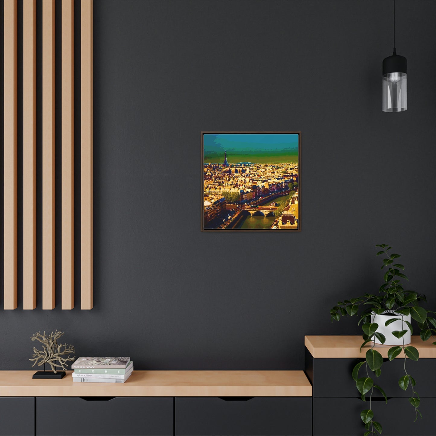 Gallery Canvas Wraps, Square Frame ... Au Paris ... "Along The River Seine" ... Barbara Joan Bonnel-Holt: 1972 ... Original Works ...