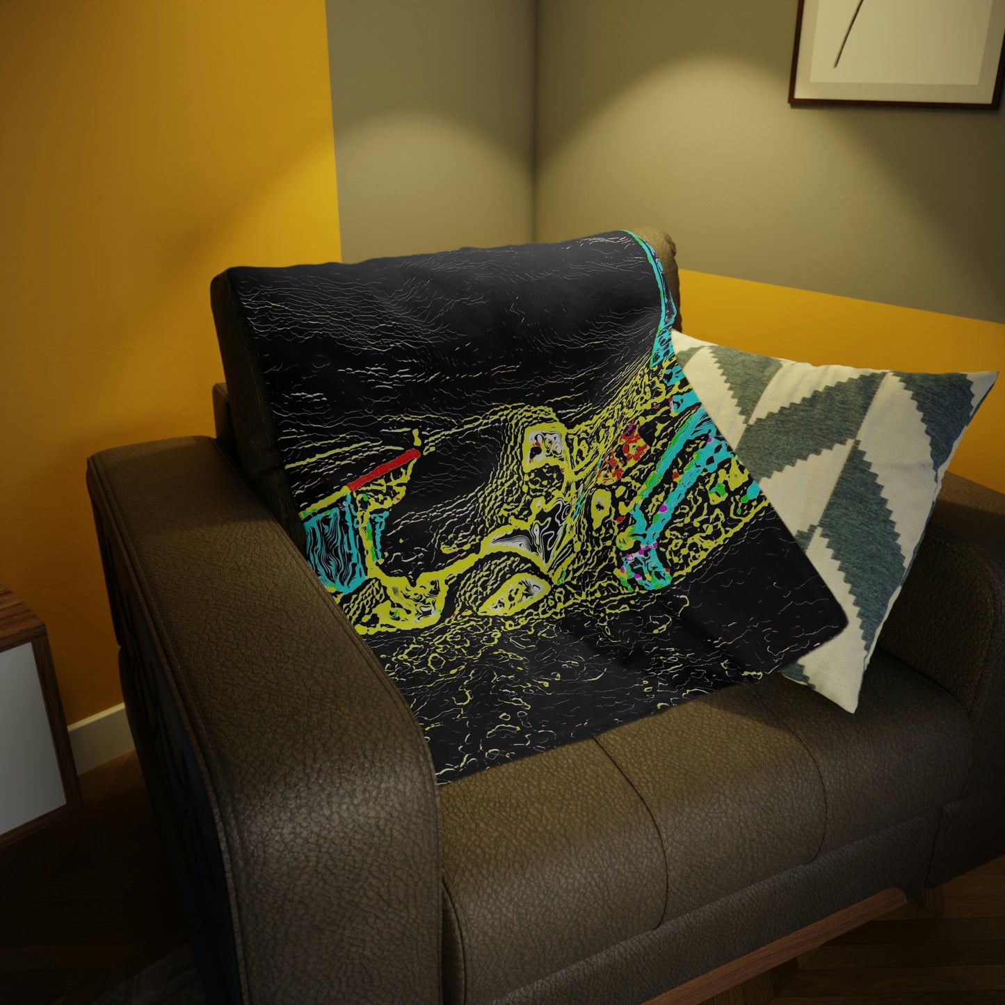 Plush Fleece Blanket ...  "Snow Vehicle In Snow Storm At-Rest" ... Circa 12Mar23 ... Central Idaho ... 18-Hours Rendering Time: Original Works ...