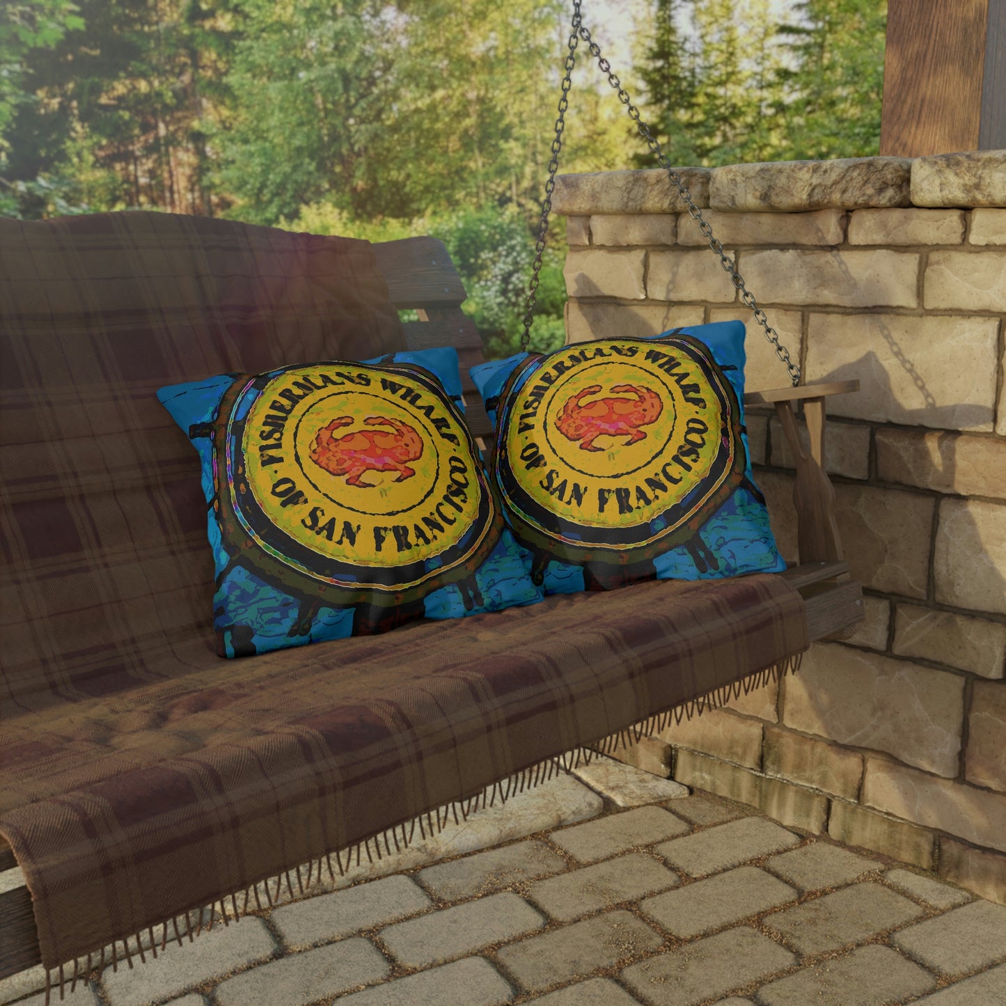 Outdoor Pillows ... "No.9 Fishermen's Grotto - Fishermen's Wharf, SF, California" ... Family Archives: 1970's ... Original Works ...
