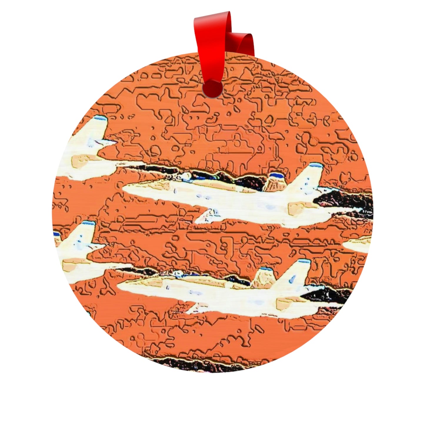 Plywood Ornaments (Round, Berlin) ... Seattle Seafair ..."Blue Angels Run Over Lake Washington" ... Circa Mid 1980's ... Dr FJ Holt ... Original Works ...