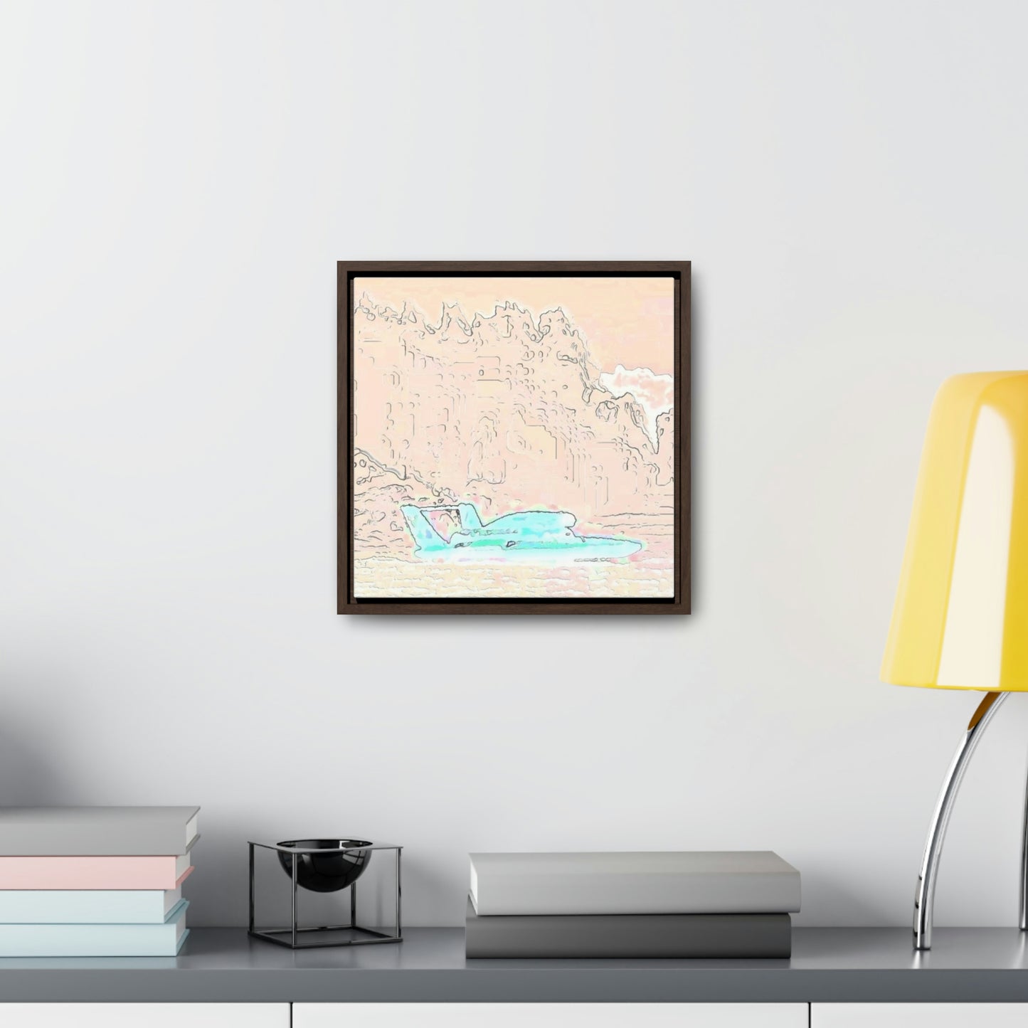 Gallery Canvas Wraps, Square Frame ...  Seattle Columbia Cup On Lake Washington ... "Dave Wilcox Heads For The Win" ... Associate Gift-Photo ... Original Works ...