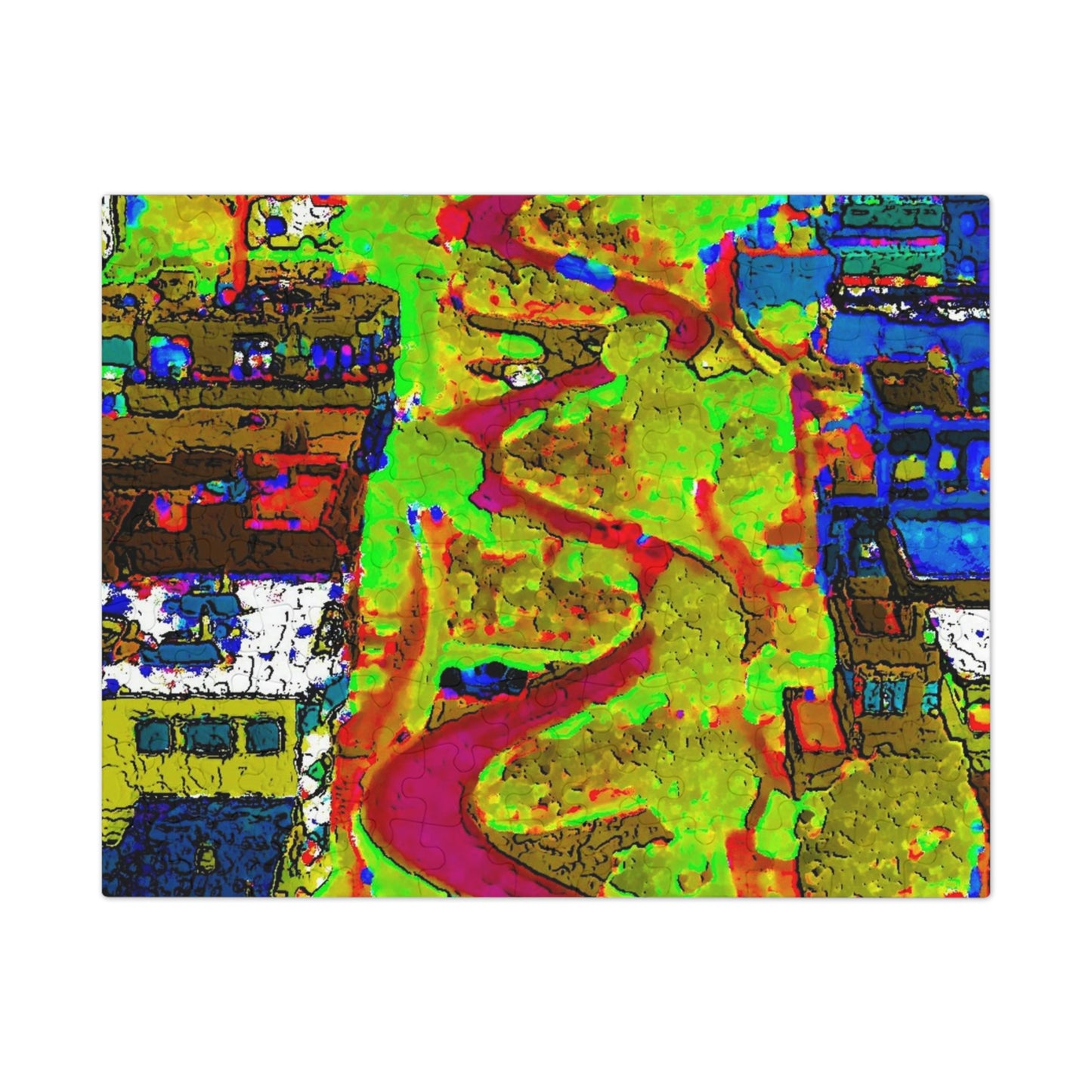 Jigsaw Puzzle (30, 110, 252, 500,1000-Piece) ... A Crazy Street ... 'Eight Winding Curve-Switchbacks' ... "Lombard Street, San Francisco, CA' ... Family Archives: 1970's ... Original Works ...