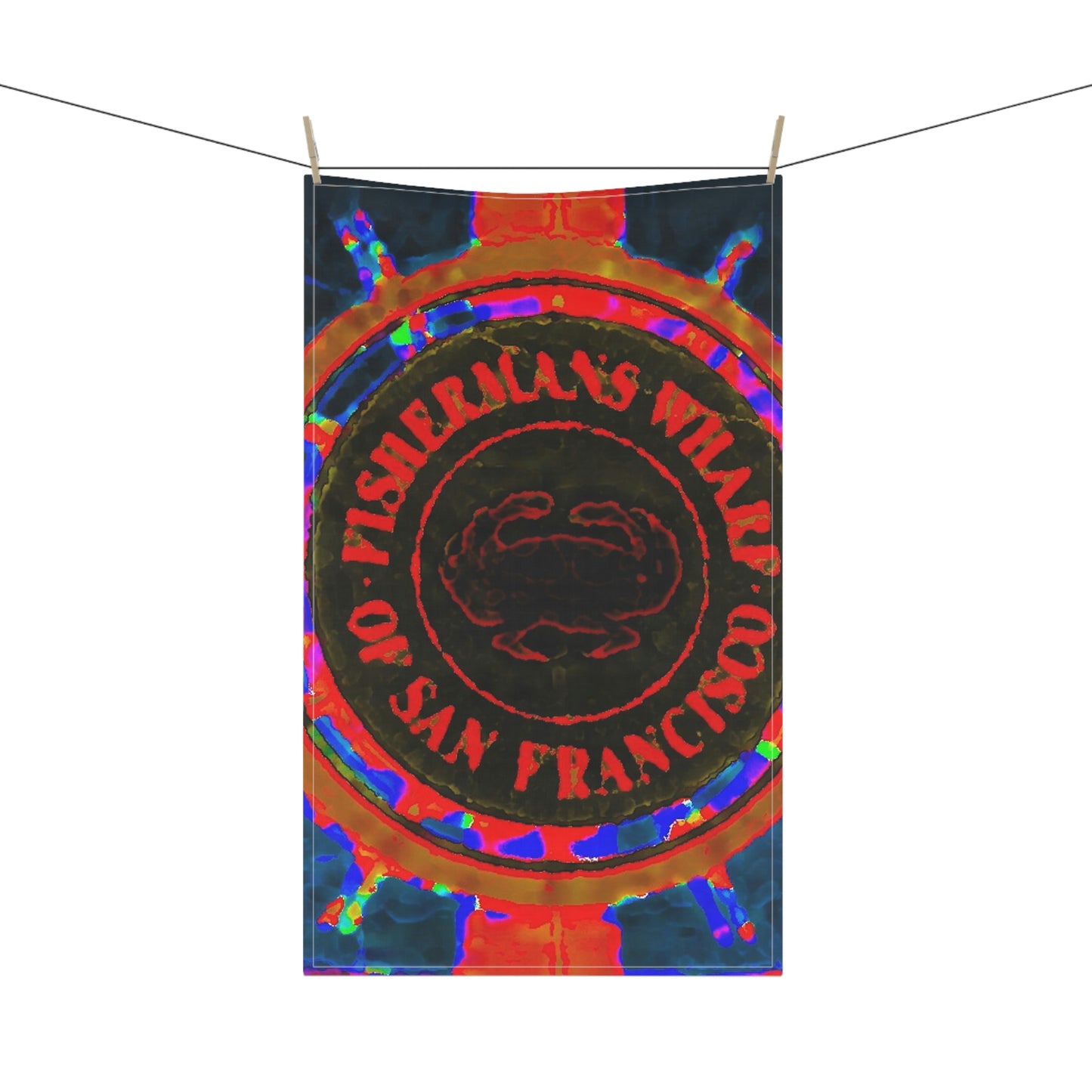 Kitchen Towel ... "No.9 Fishermen's Grotto - Fishermen's Wharf, SF, California" ... Family Archives: 1970's ... Original Works ...