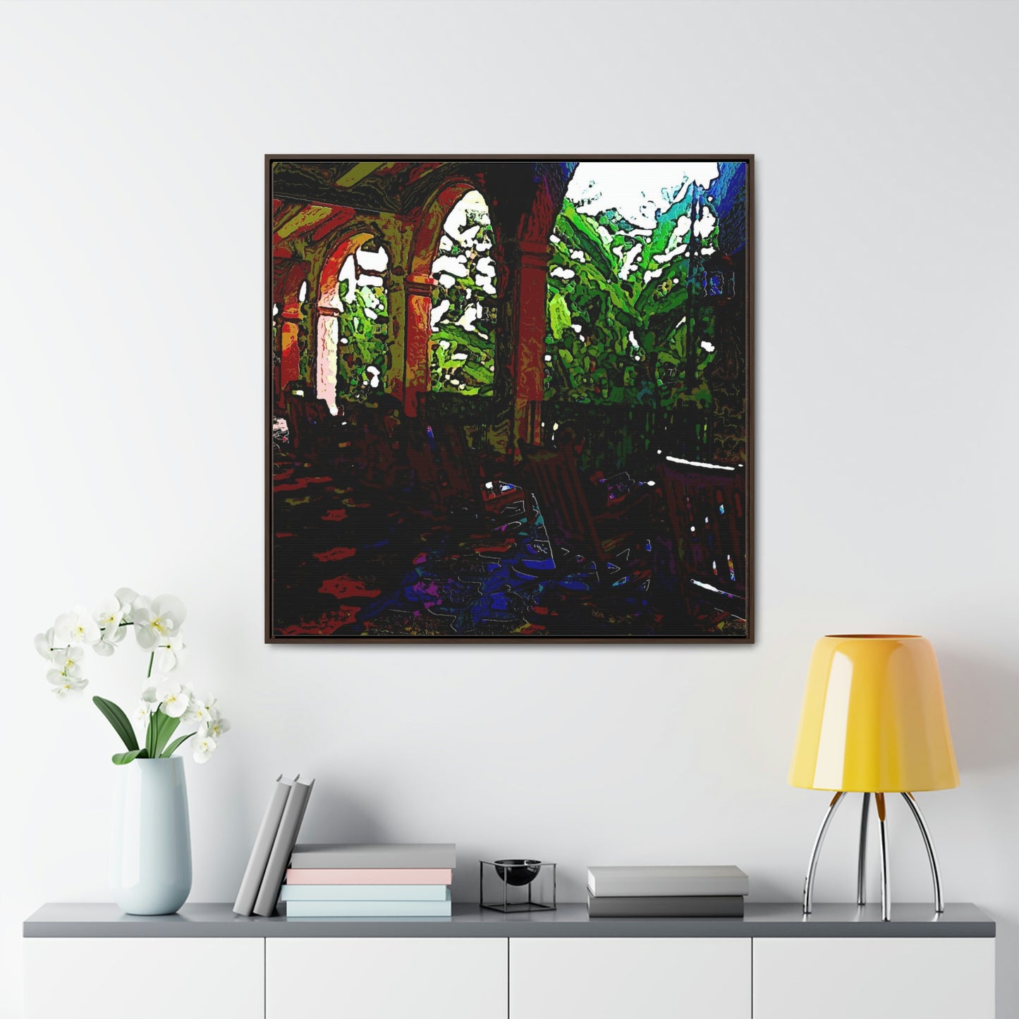 Gallery Canvas Wraps, Square Frame ...  Lanai & Rocking Chairs At: 'The Pink Palace' ... The Royal Hawai'ian ... Honolulu, HI ... '27Oct2014' ... Original Works ...