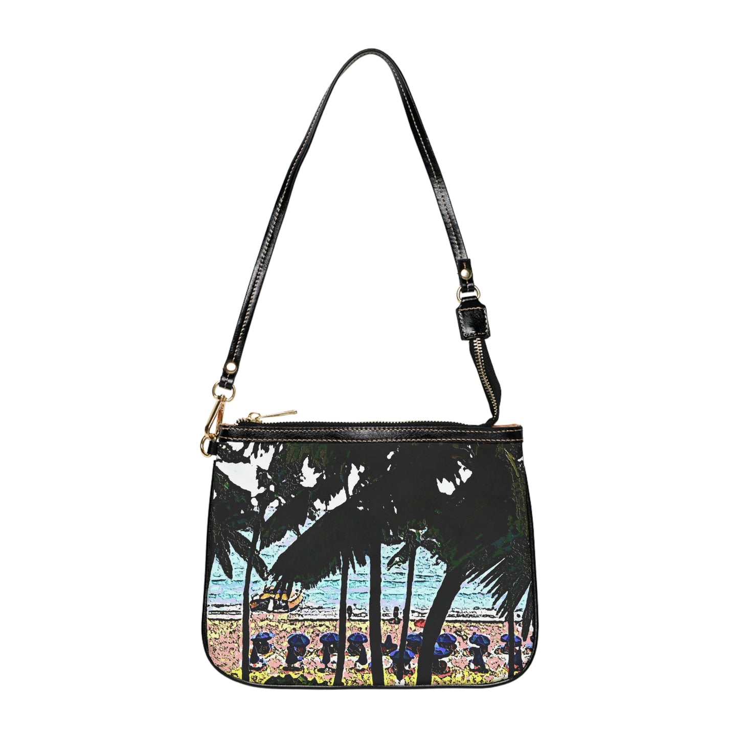 Small Shoulder Bag ... "A Beautiful Beach Amongst The Palms" ... The Outrigger Waikiki, Honolulu, Oahu ... Original Works ...