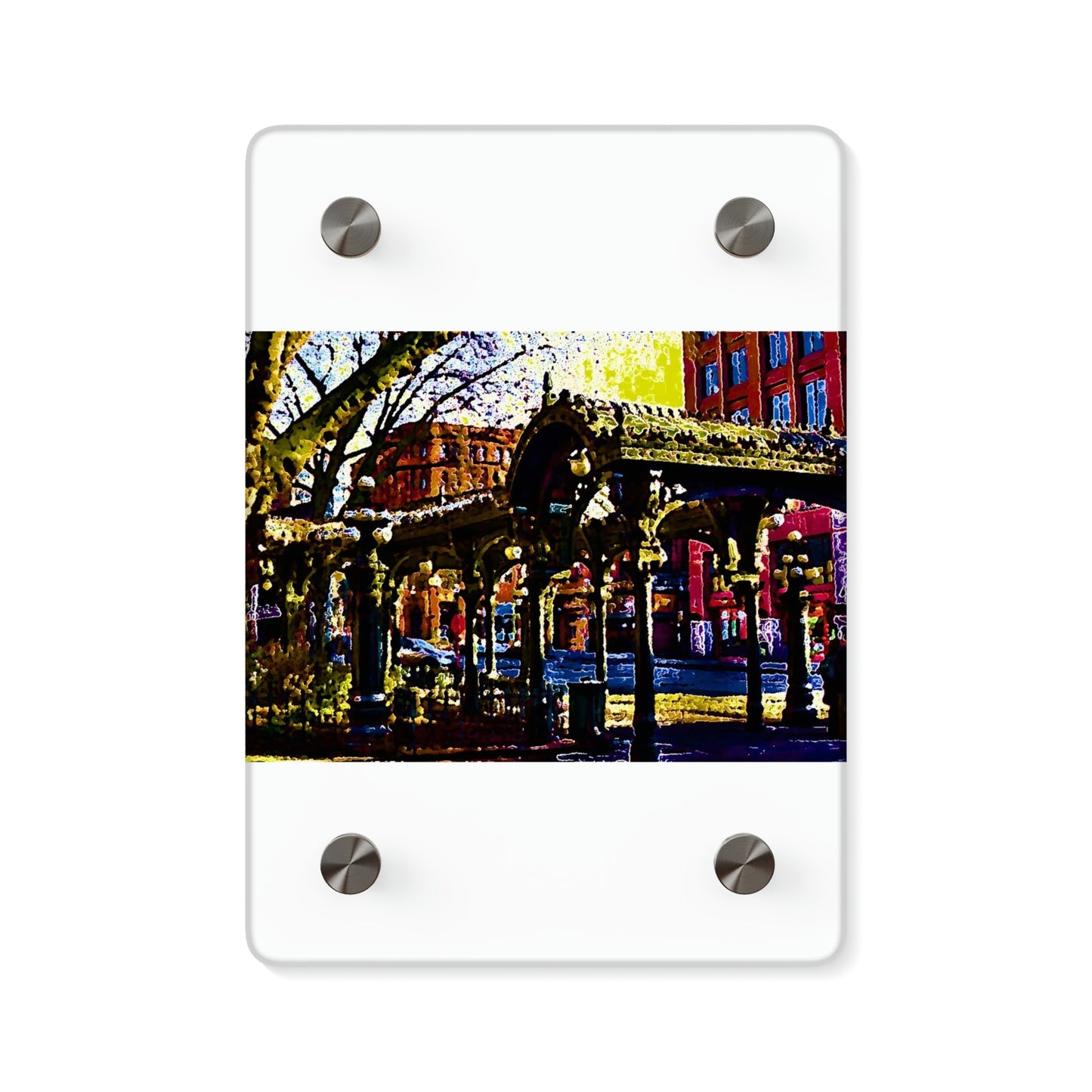 Acrylic Wall Art Panels ... A Very Fine Place To Meet ... To Catch The Bus ... 'To Find A Friend' .. Just-To-Hangout ... Dr FJHolt Base Photo ... Original Works ...