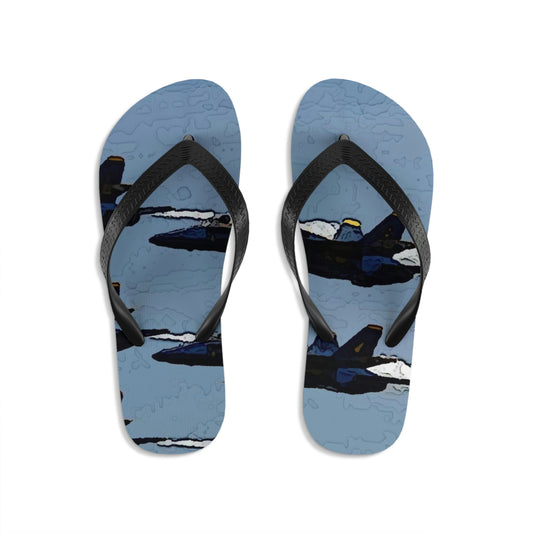 Unisex Flip-Flops ... Seattle Seafair ..."Blue Angels Run Over Lake Washington" ... Circa Mid 1980's ... Dr FJ Holt ... Original Works ...