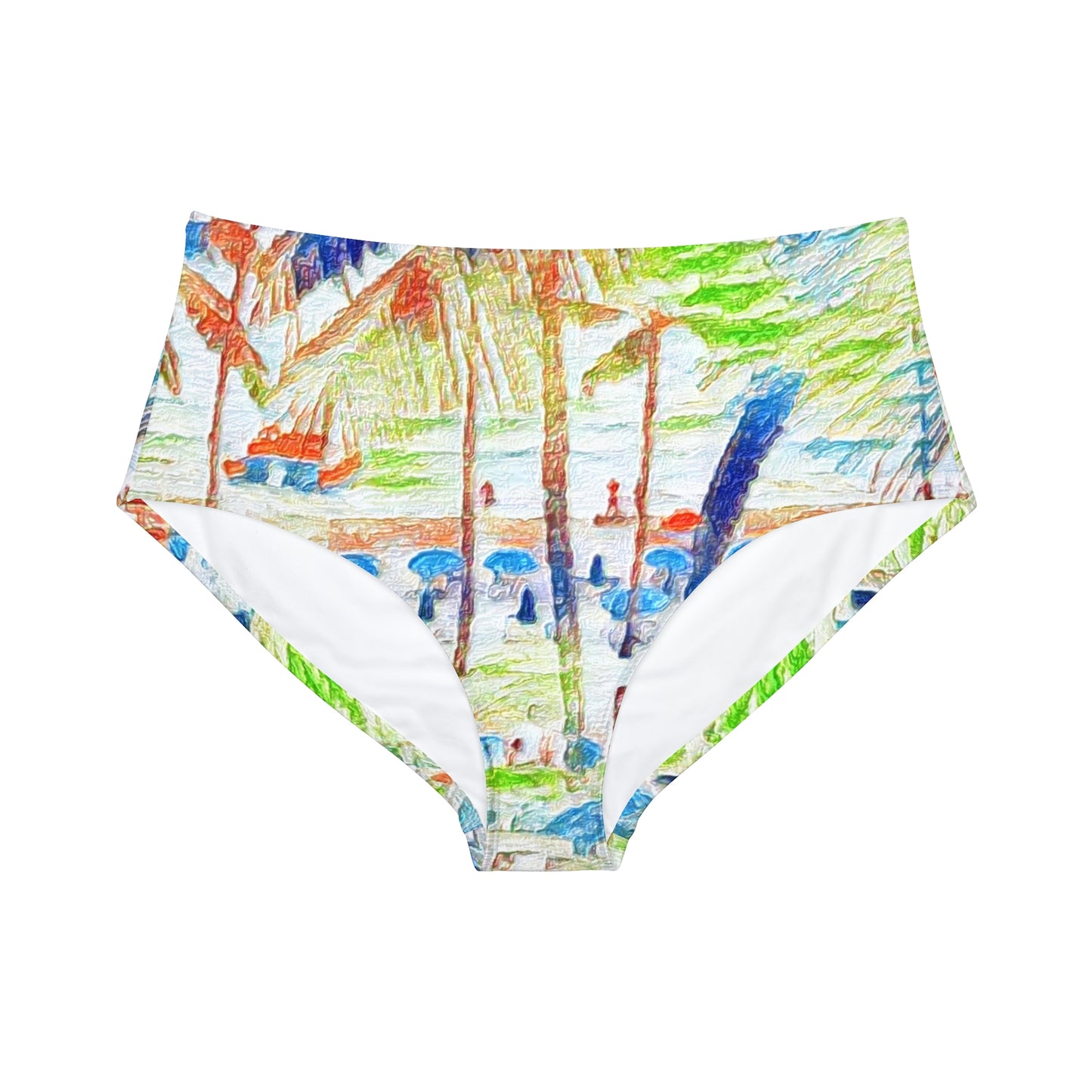 High-Waist Hipster Bikini Bottom (AOP) ... "The Royal Hawai'ian: Waikiki Beach_Beach" ... Honolulu, HI ... Ocotber 2014 (Halloween) ... Original Works ...