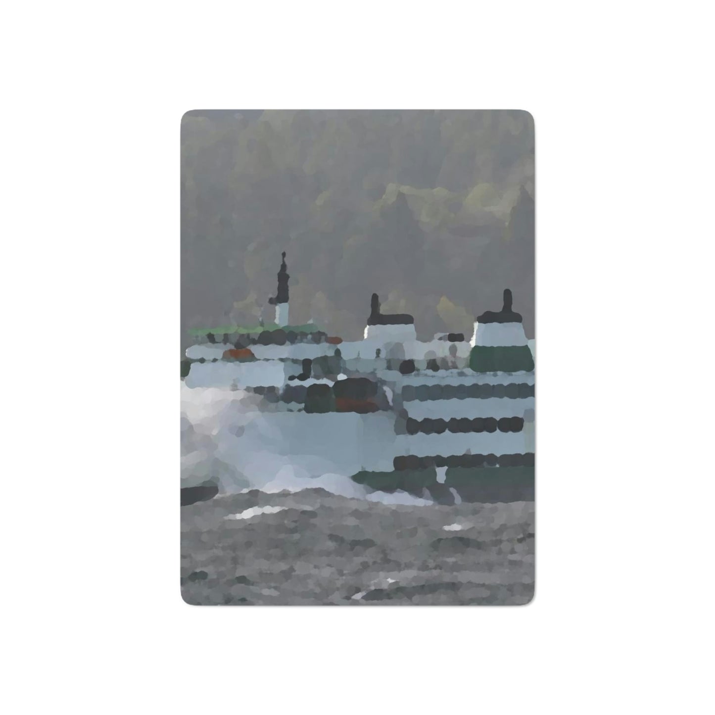 Custom Poker Cards ... WADOT Ferry Crossing ... "A Very Rough Day" ... Mulkiteo Route ... Family Archives ... Early 1990's' ... Original Works ...