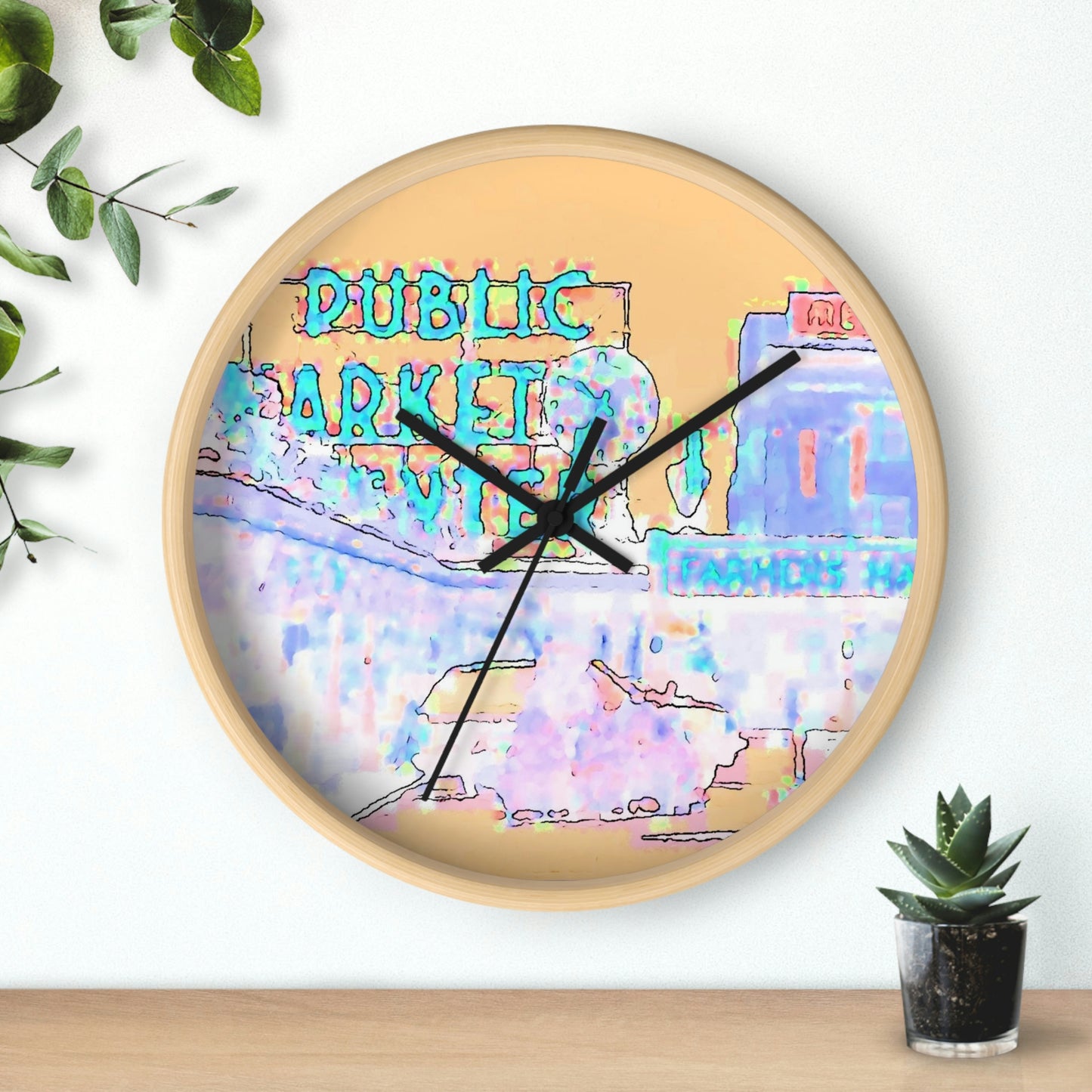 Wall clock ... 'Keep Time' ... The Market-Way ... "At Seattle's World Famous Pike Place Market."