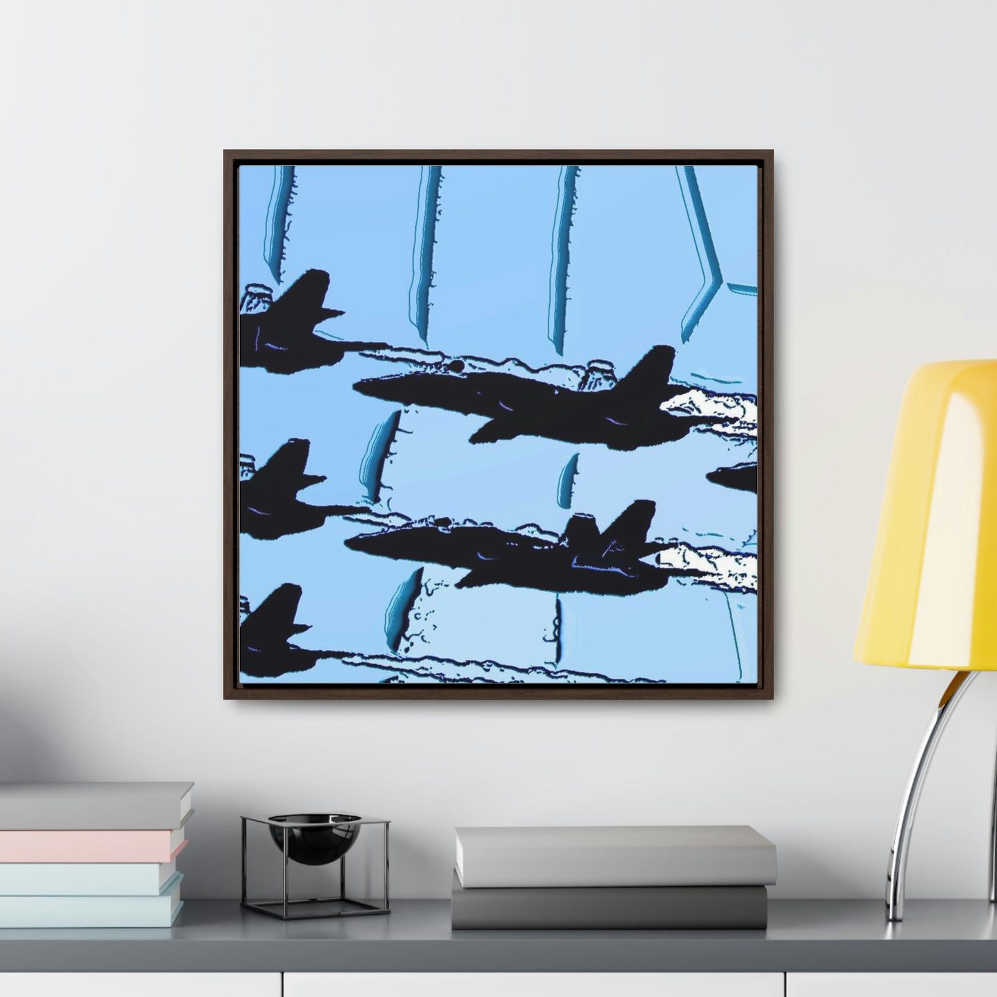 Gallery Canvas Wraps, Square Frame ... Seattle Seafair ..."Blue Angels Run Over Lake Washington" ... Circa Mid 1980's ... Dr FJ Holt ... Original Works ...
