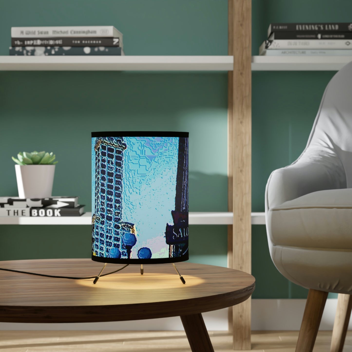 Tripod Lamp with High-Res Printed Shade, US\CA plug ...  Pioneer Square & Smith Tower ... 'That World Famous View' ... Colleague Supplied Photo ... Original Works ...
