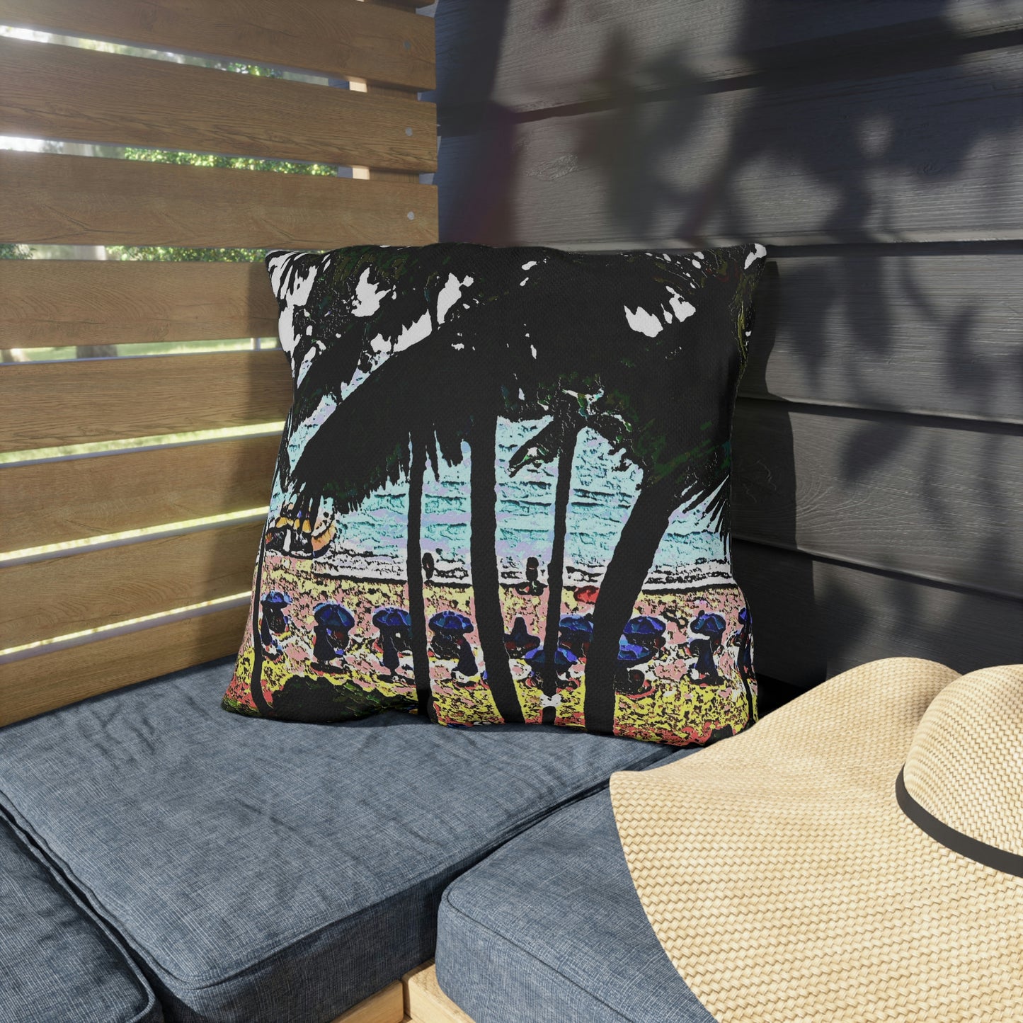 Outdoor Pillows ... "A Beautiful Beach Amongst The Palms" ... The Outrigger Waikiki, Honolulu, Oahu ... Original Works ...