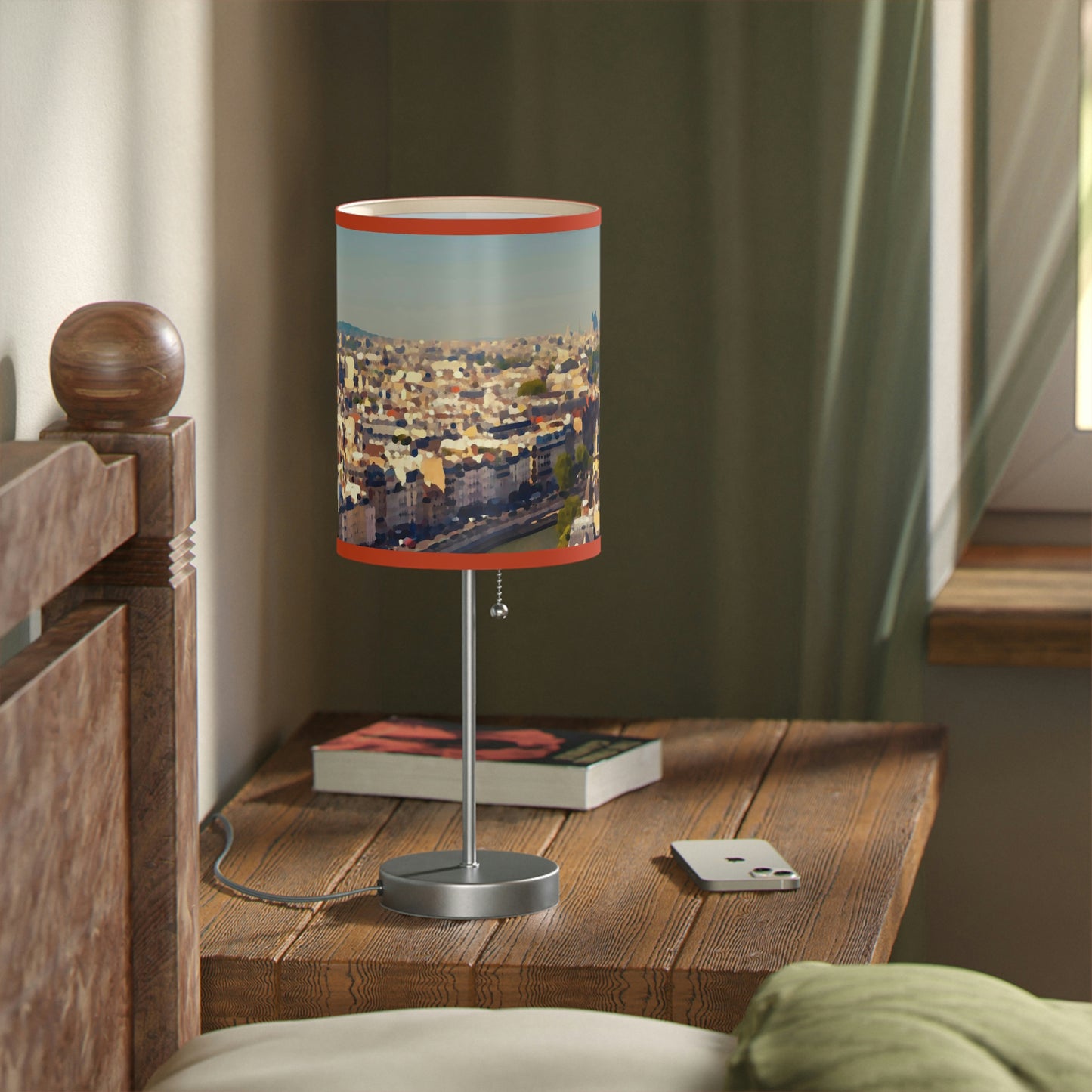 Lamp on a Stand, US|CA plug ... Au Paris ... "Along The River Seine" ... Barbara Joan Bonnell-Holt: 1972 ... Original Works ...