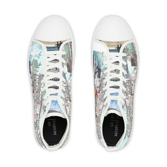 Men's High Top Sneakers ... WADOT ... Washington State Ferries ... 'And-A-Classic Of Old' ...