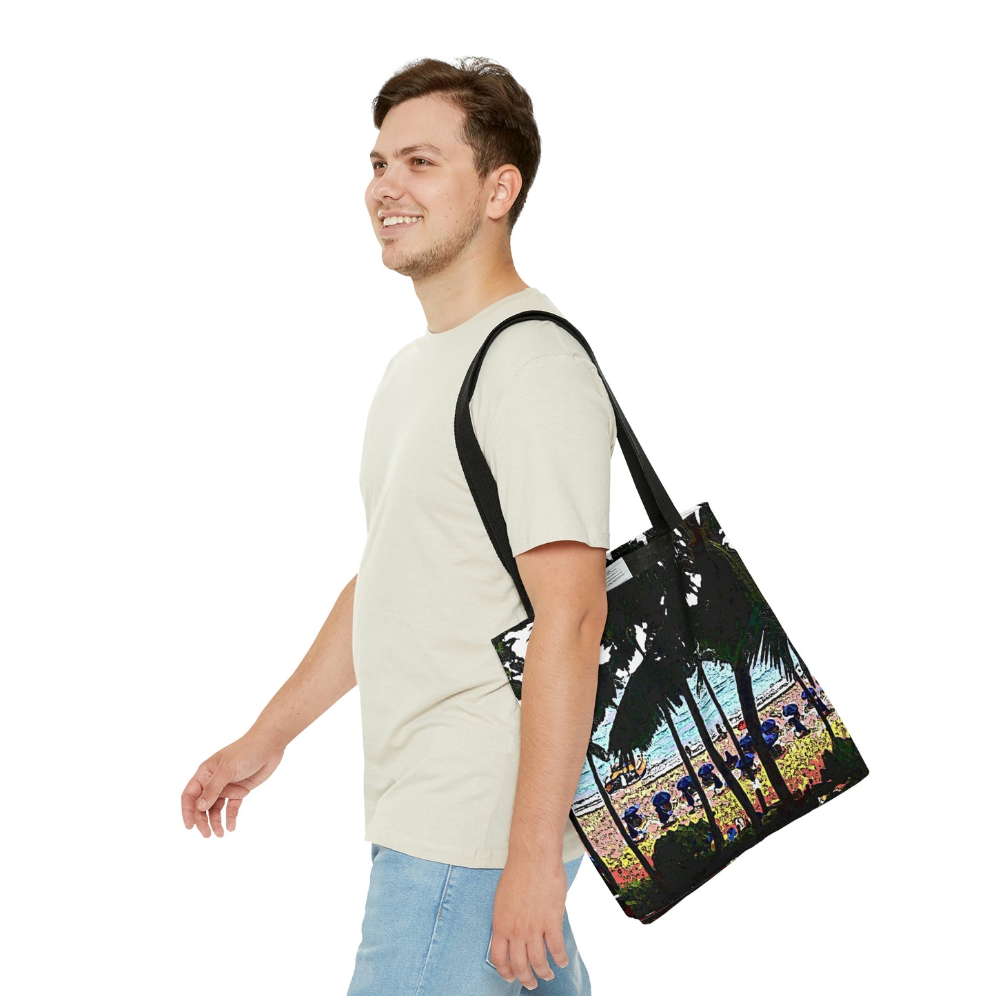 AOP Tote Bag ... "A Beautiful Beach Amongst The Palms" ... The Outrigger Waikiki, Honolulu, Oahu ... Original Works ...