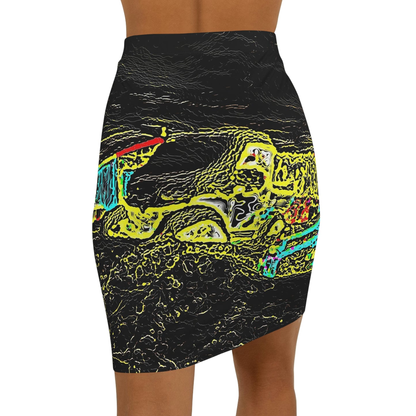 Women's Mini Skirt (AOP) ... "Snow Vehicle In Snow Storm At-Rest" ... Circa 12Mar23 ... Central Idaho ... 18-Hours Rendering Time: Original Works ...