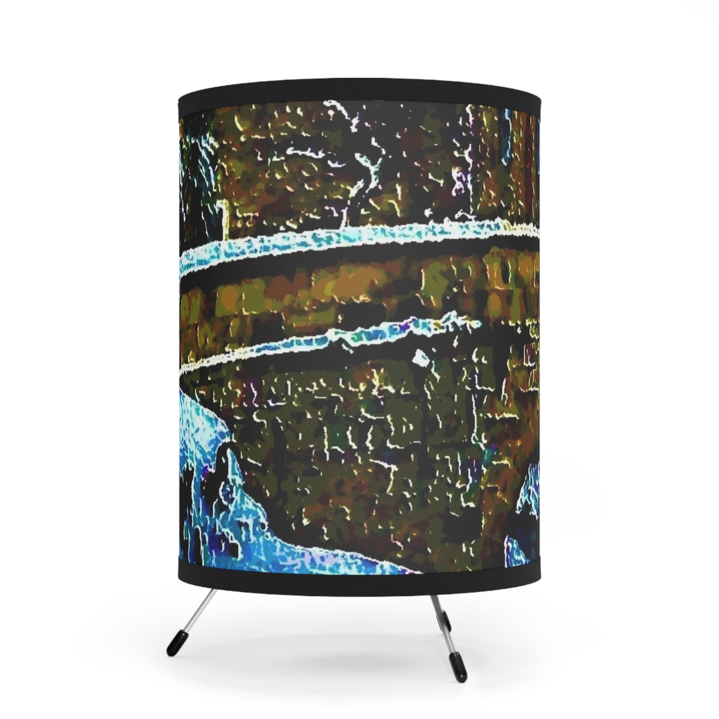Tripod Lamp with High-Res Printed Shade, US\CA plug ... Walikng The Streets & Alleys ... 'Strolling The Canals ... '  ... Original Works  ...