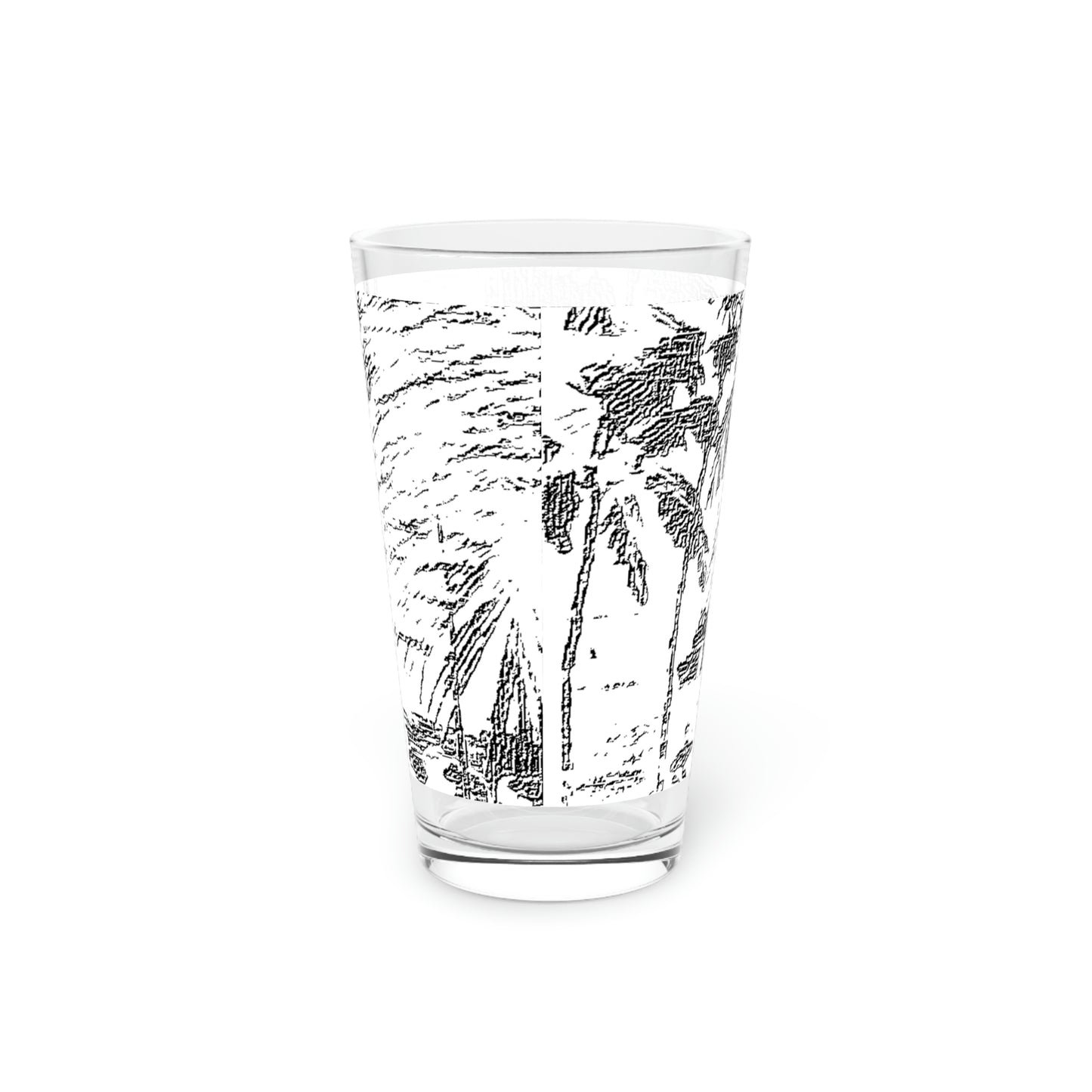 Pint Glass, 16oz ... "The Royal Hawai'ian: Waikiki Beach_Beach" ... Honolulu, HI ... Ocotber 2014 (Halloween) ... Original Works ...