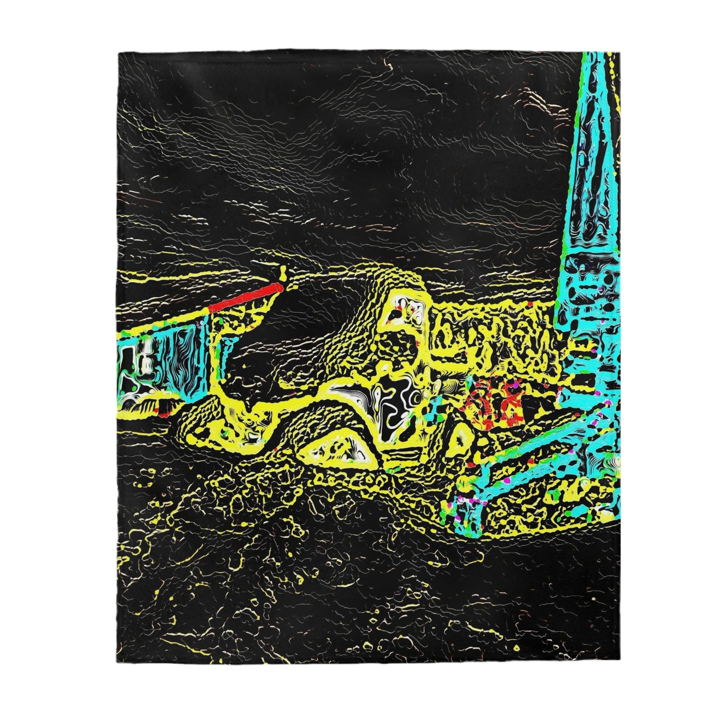 Velveteen Plush Blanket ...  "Snow Vehicle In Snow Storm At-Rest" ... Circa 12Mar23 ... Central Idaho ... 18-Hours Rendering Time: Original Works ...