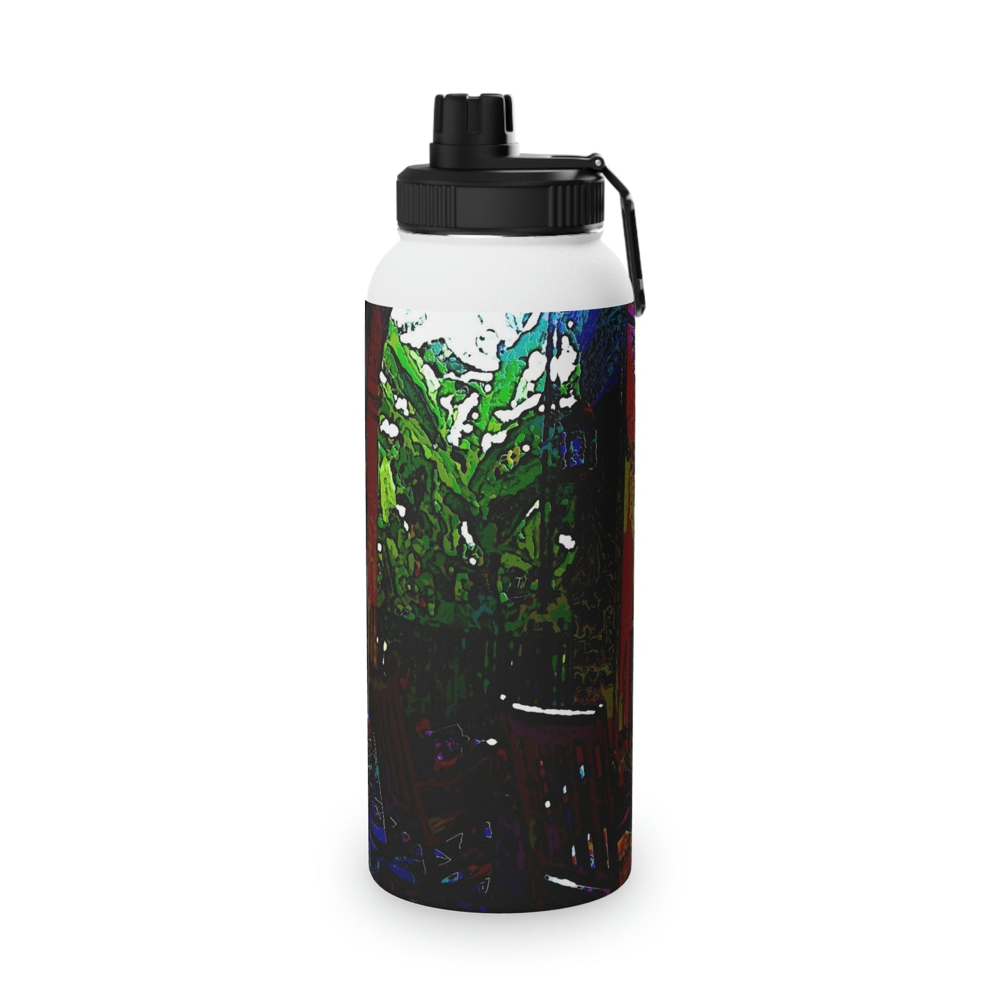 Stainless Steel Water Bottle, Sports Lid ... Lanai & Rocking Chairs At: 'The Pink Palace' ... The Royal Hawai'ian ... Honolulu, HI ... '27Oct2014' ... Original Works ...